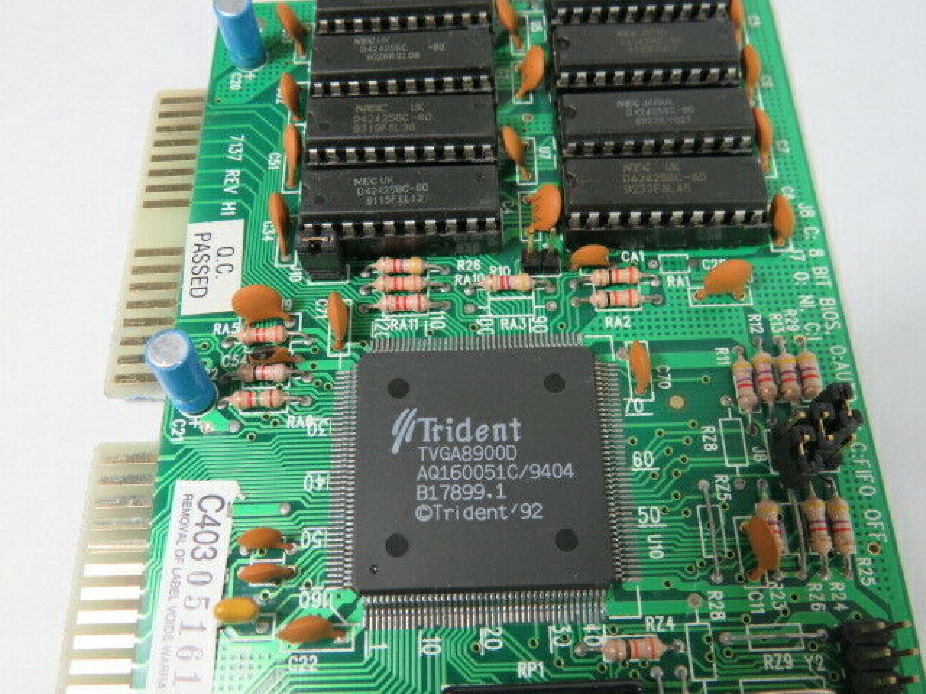 TRIDENT MICROSYSTEMS 7137 16 BIT ISA VIDEO CARD WITH VGA OUTPUT