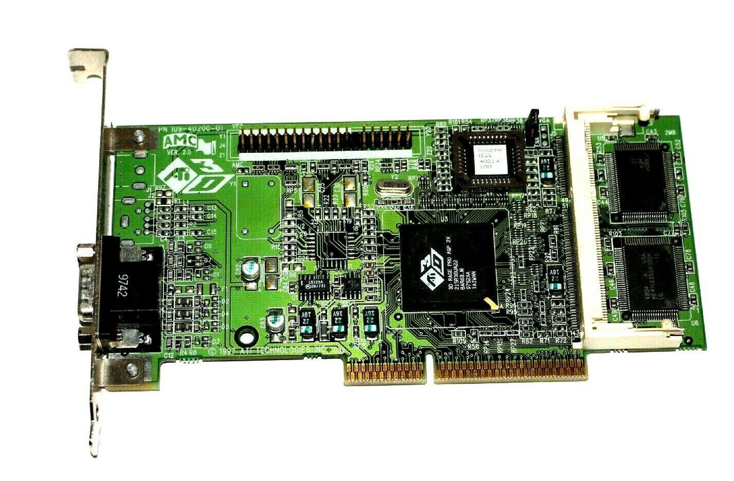 ATI 109-40200-01 4MB AGP VIDEO CARD WITH VGA S-VIDEO AND COMP OUT OUTPUTS