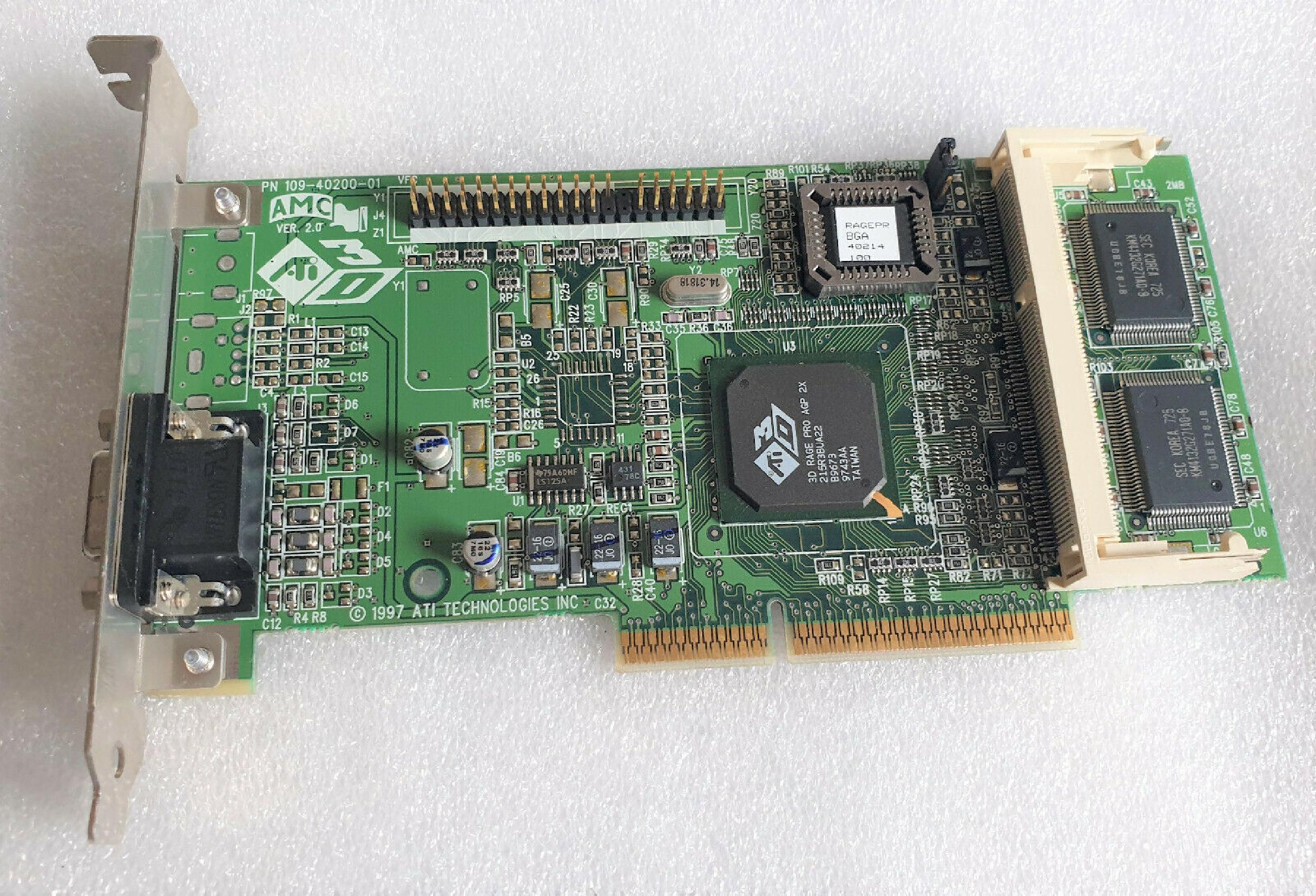 ATI 109-40200-01 4MB AGP VIDEO CARD WITH VGA S-VIDEO AND COMP OUT OUTPUTS