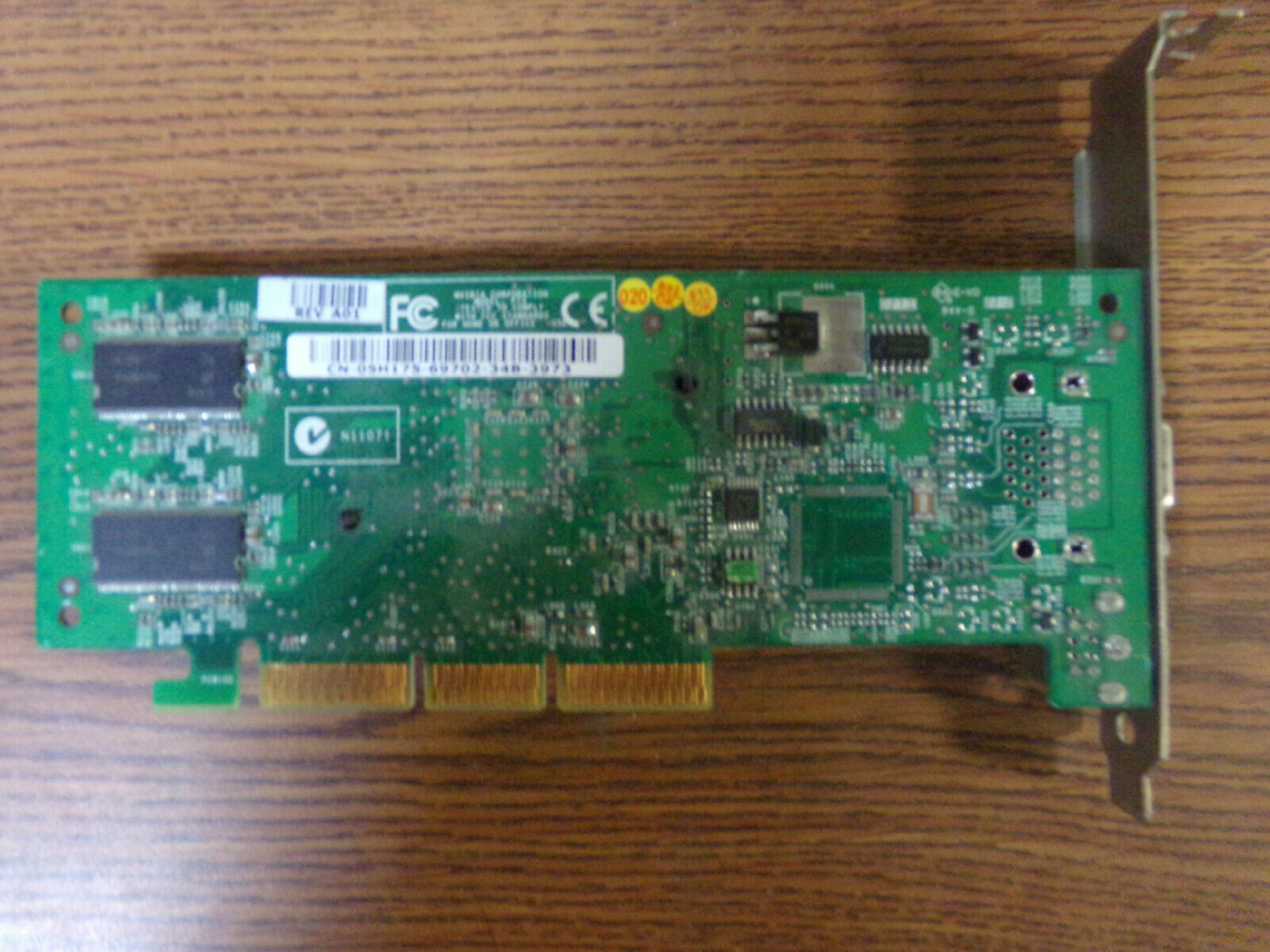 NVIDIA 05H175 64MB AGP VIDEO CARD WITH VGA OUTPUT AND SVIDEO OUTPUTS