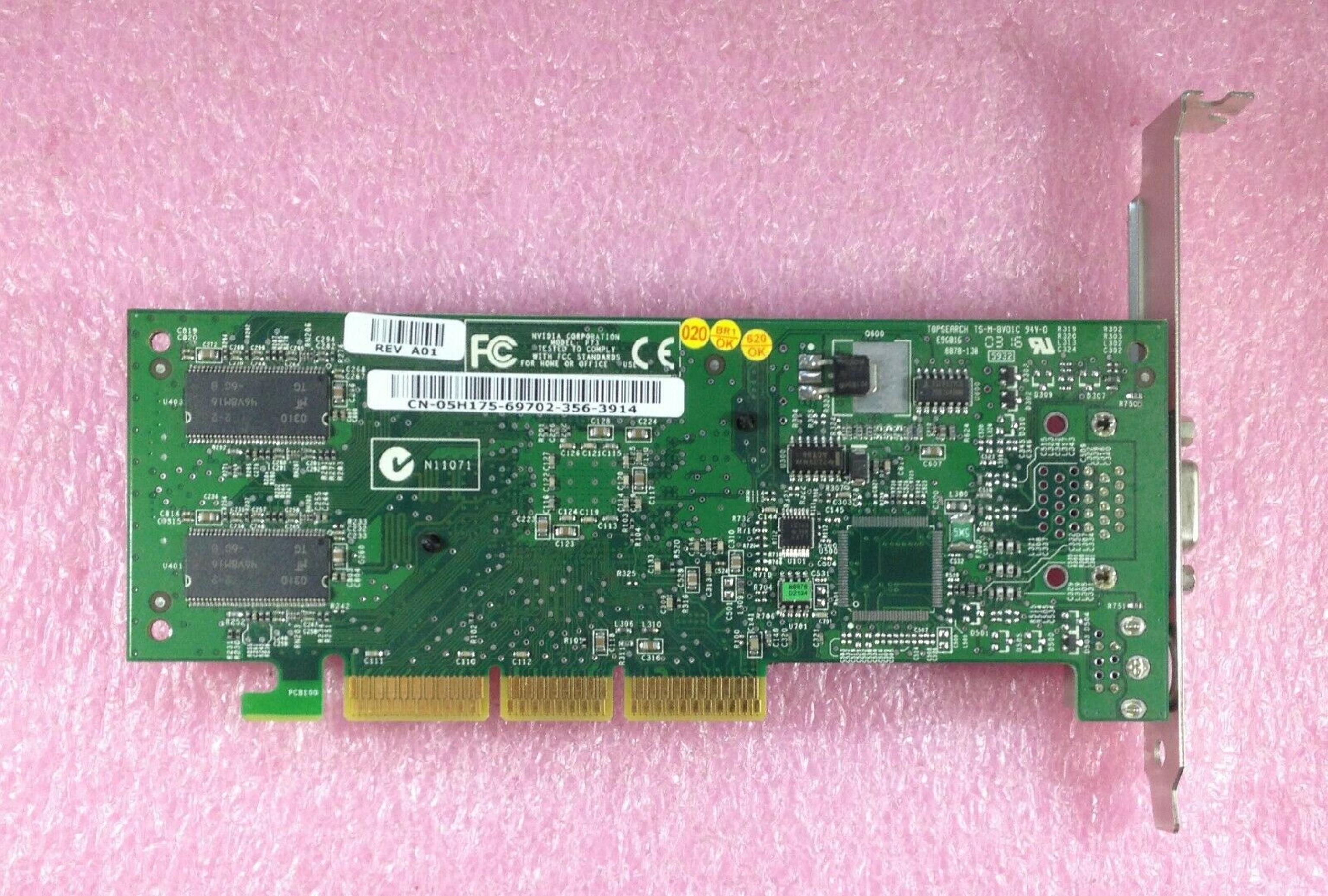 NVIDIA 05H175 64MB AGP VIDEO CARD WITH VGA OUTPUT AND SVIDEO OUTPUTS