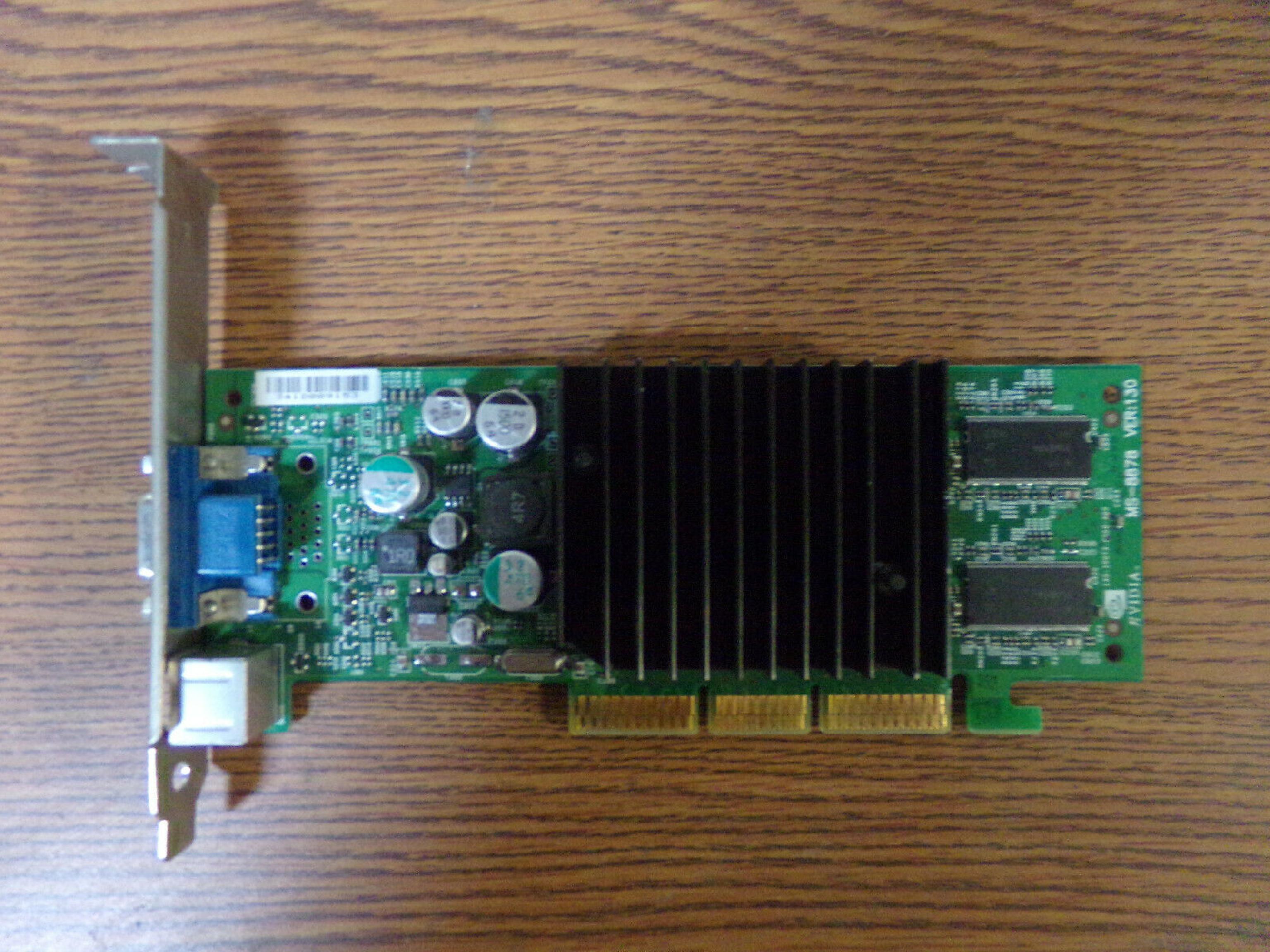 NVIDIA 05H175 64MB AGP VIDEO CARD WITH VGA OUTPUT AND SVIDEO OUTPUTS