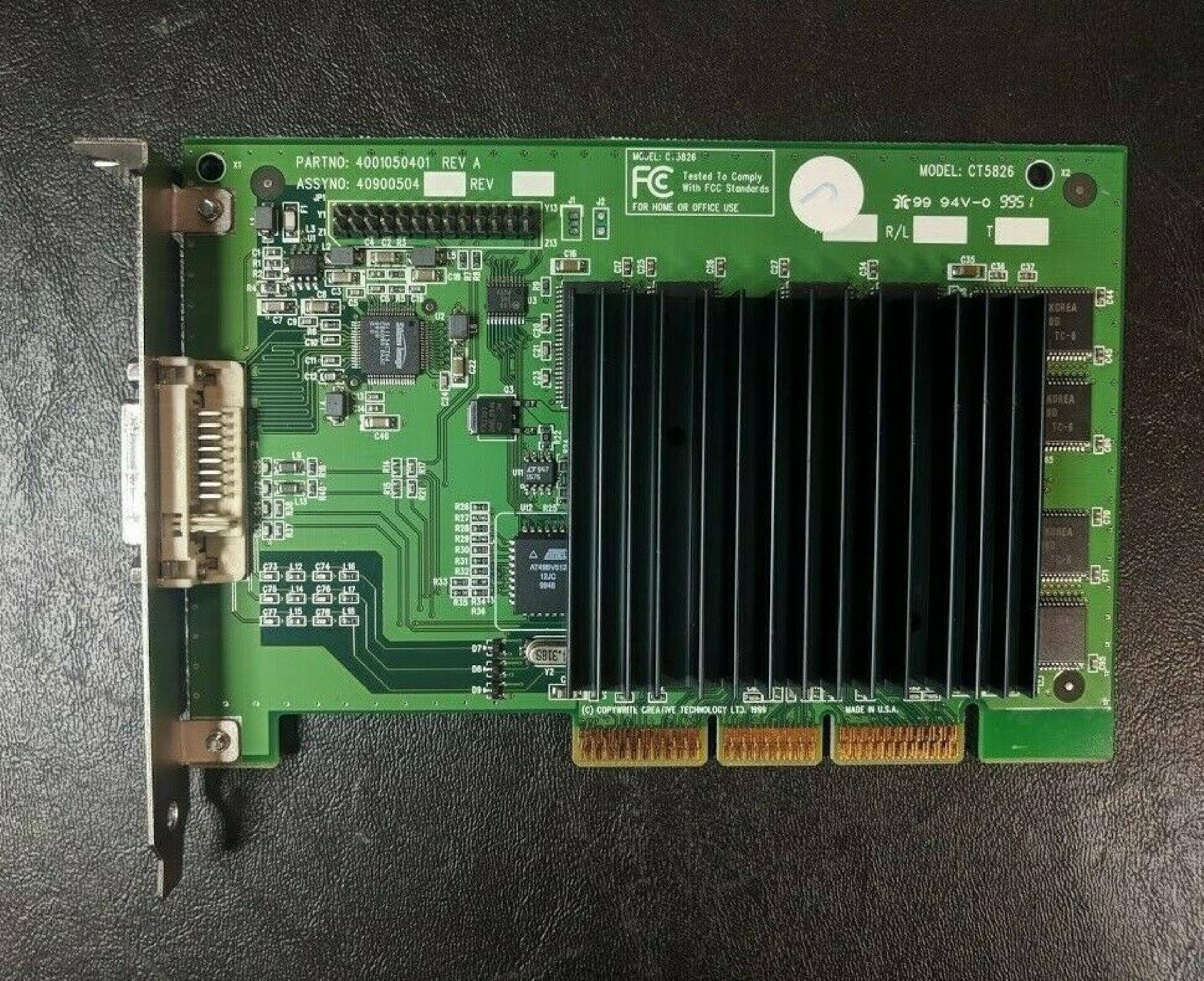 CREATIVE LABS CT5826 16MB AGP VIDEO CARD WITH DVI OUTPUT