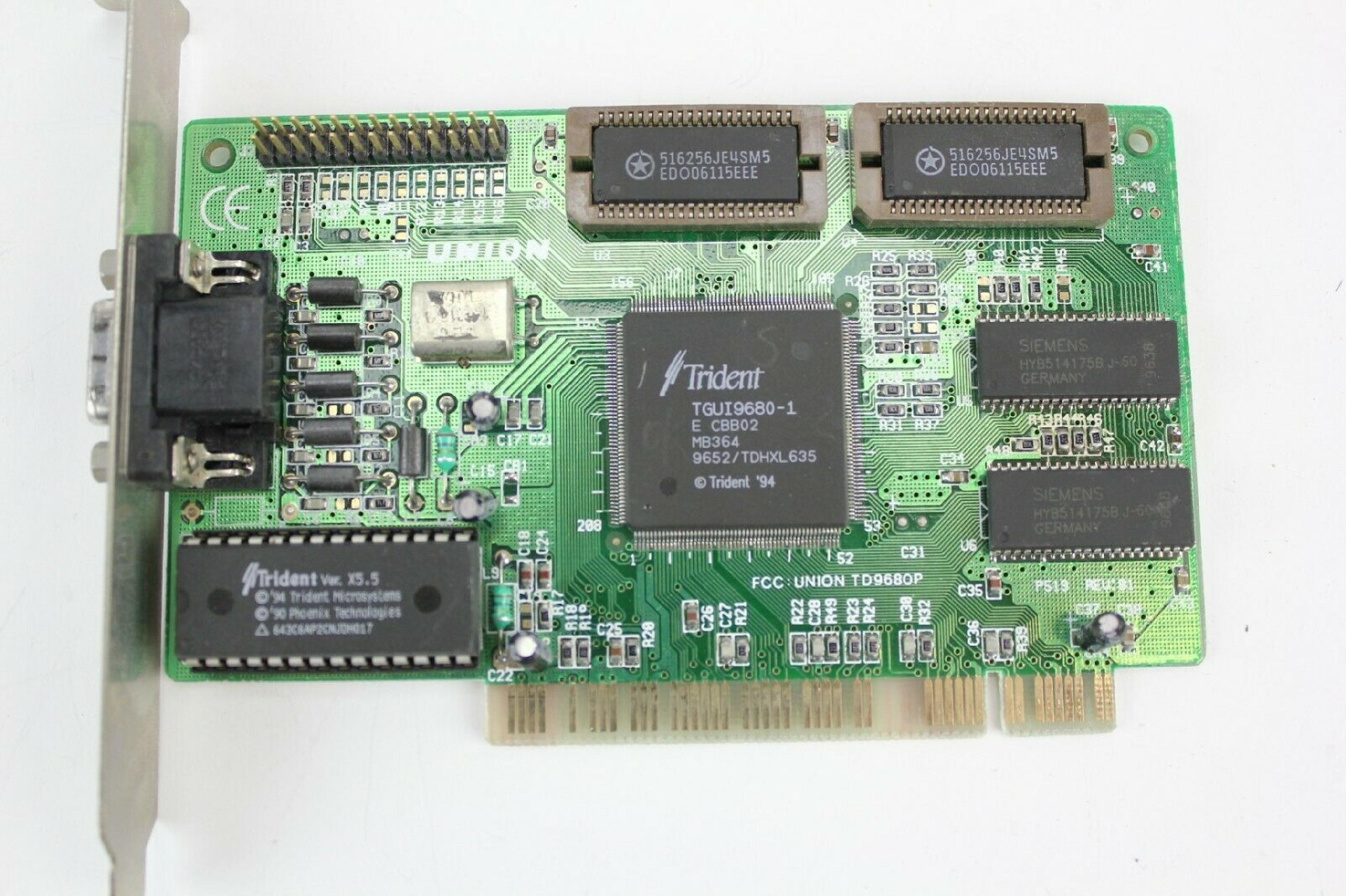 TRIDENT MICROSYSTEMS TD9680 PCI VIDEO CARD WITH VGA OUTPUT