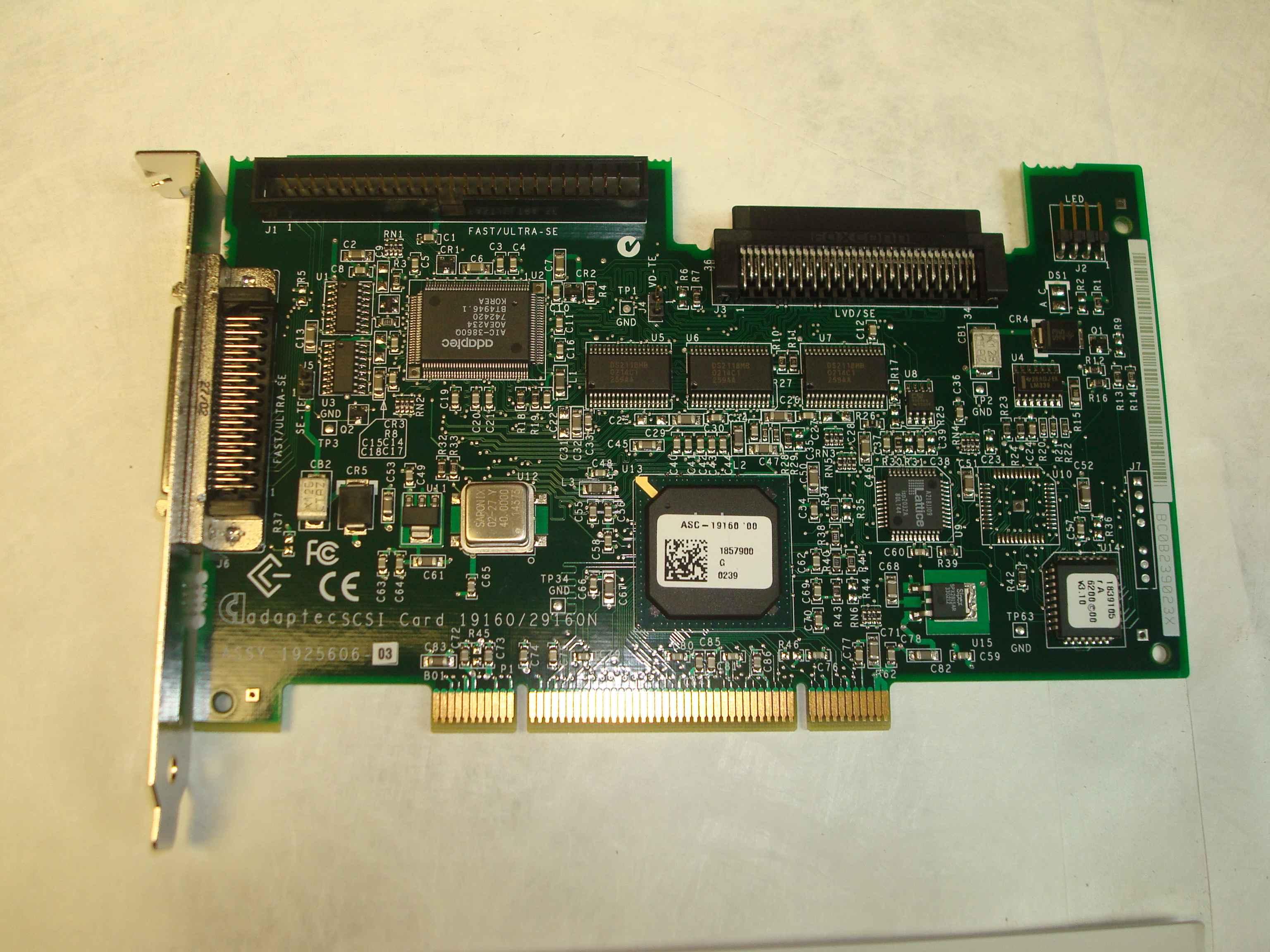 ADAPTEC OP00105 U3 SINGLE CHANNEL PCI SCSI CONTROLLER CARD