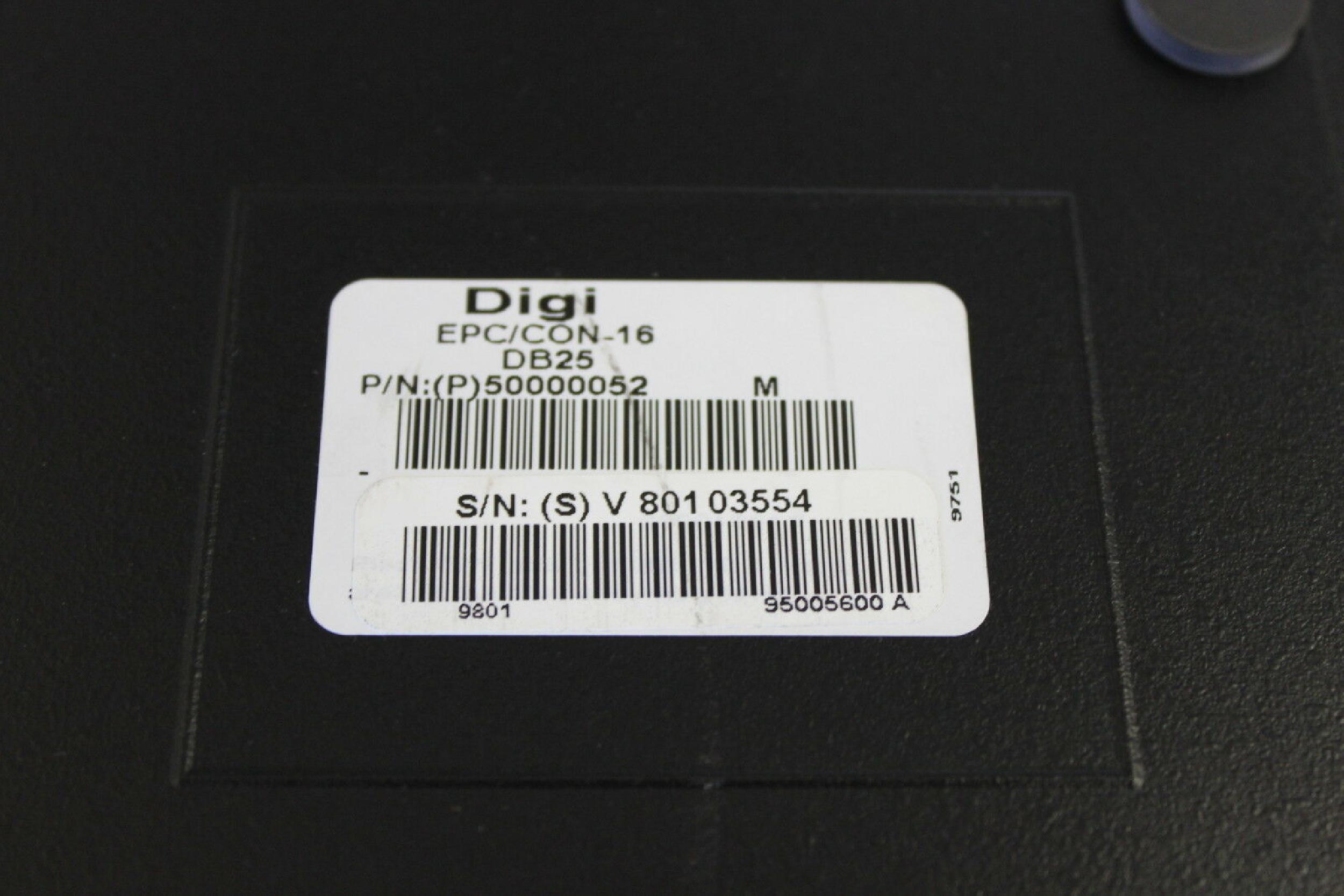 DIGI INTERNATIONAL 50000052 EPC/CON-16 DB25 CONCENTRATOR BOX FOR ECP/X SYSTEMS