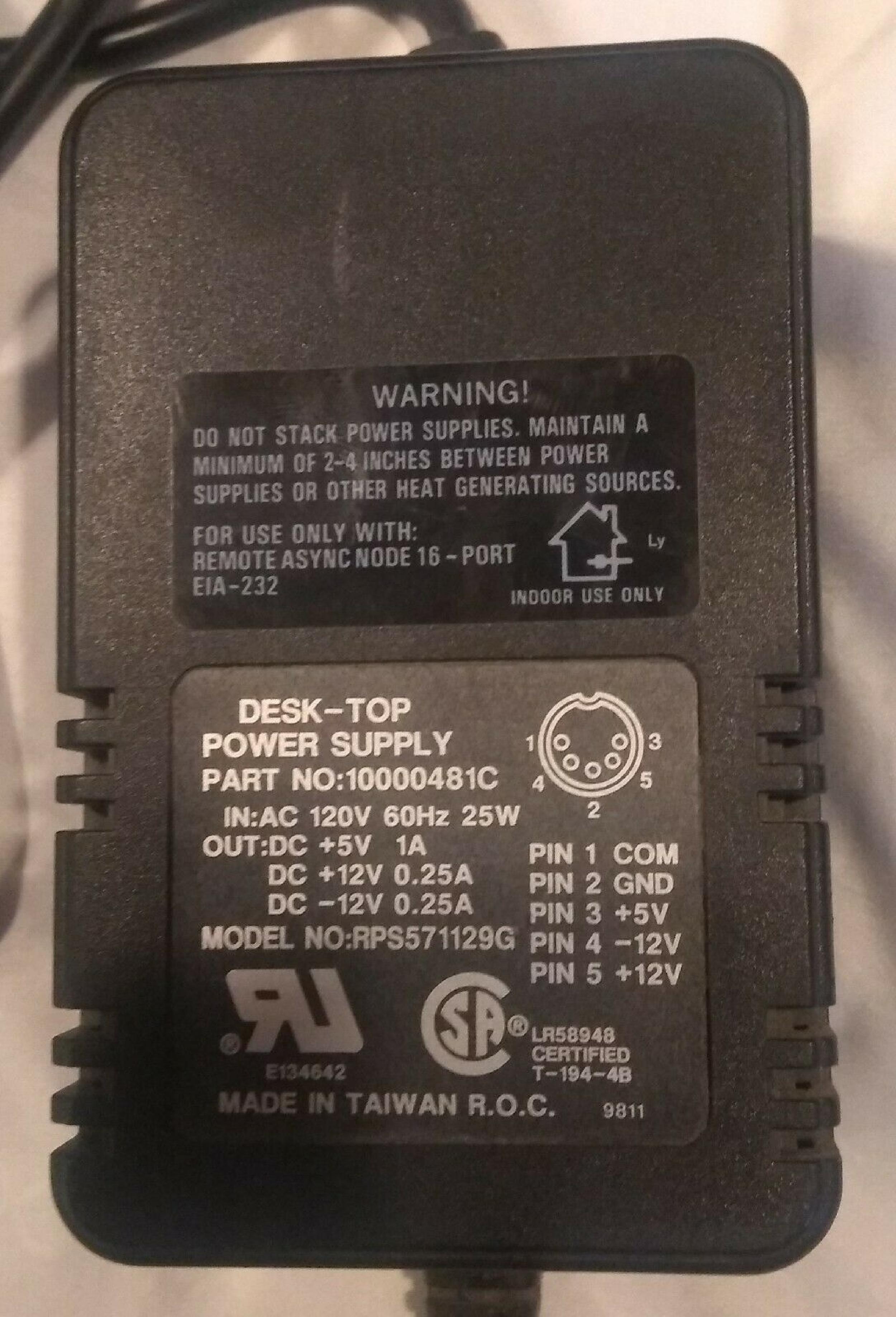 DIGI INTERNATIONAL RPS571129G POWER SUPPLY FOR USE WITH 76000069 & 50000294 COMPATIBLE ONLY
