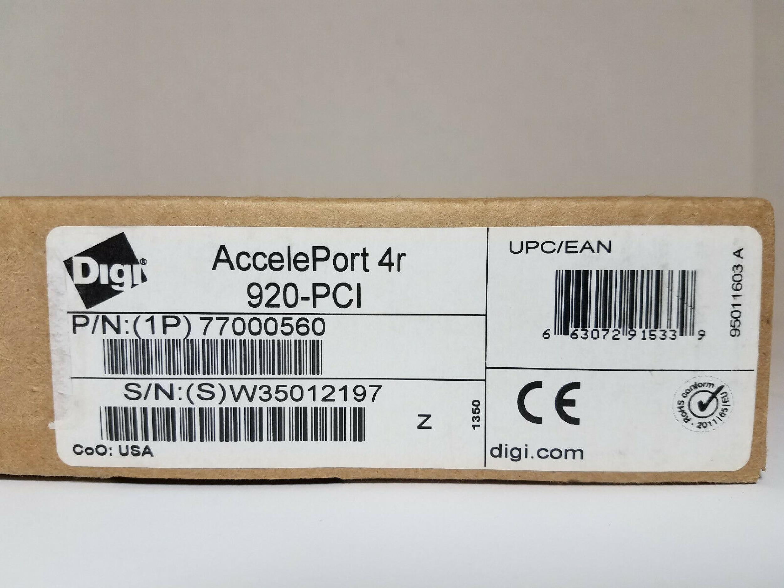 DIGI INTERNATIONAL 77000560 ACCELEPORT 4R 920-PCI EIA 232