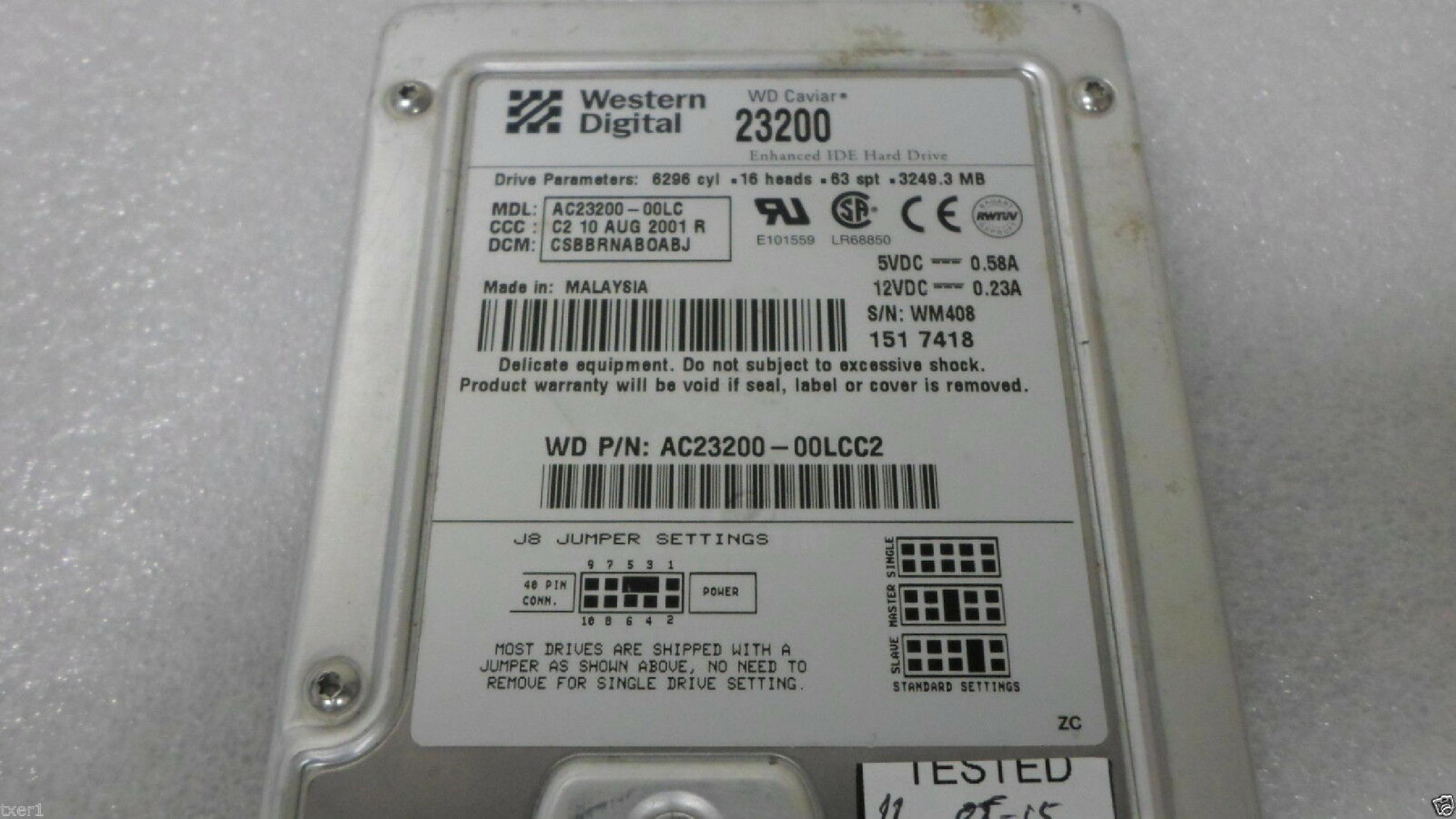 WESTERN DIGITAL / WD 23200 3.2GB 3.5 INCH UDMA IDE