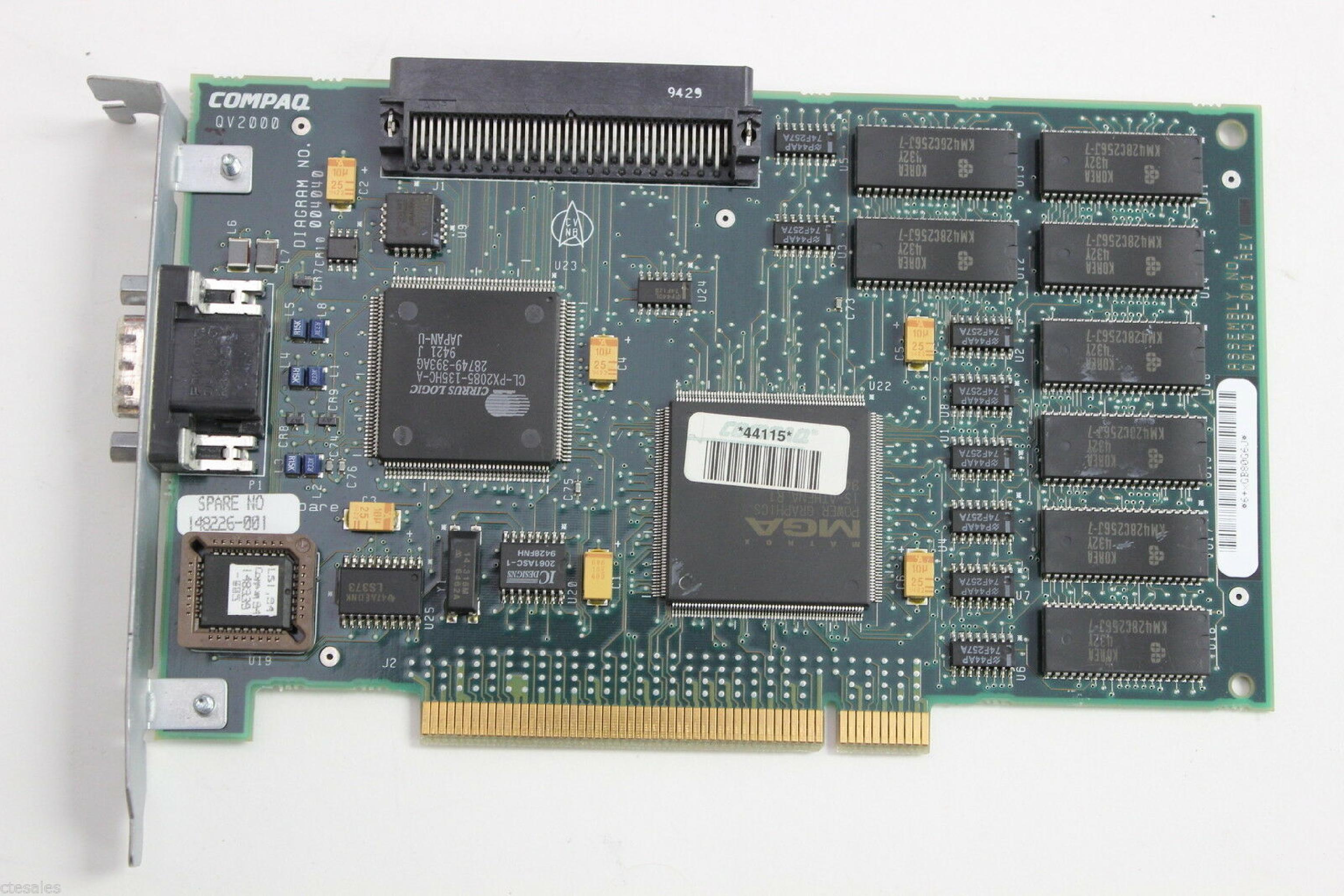 COMPAQ / HEWLETT PACKARD / HP QV2000 QV2000 2MB GRAPHICS CONTROLLER PCI MATROX MGA POWER GRAPHICS