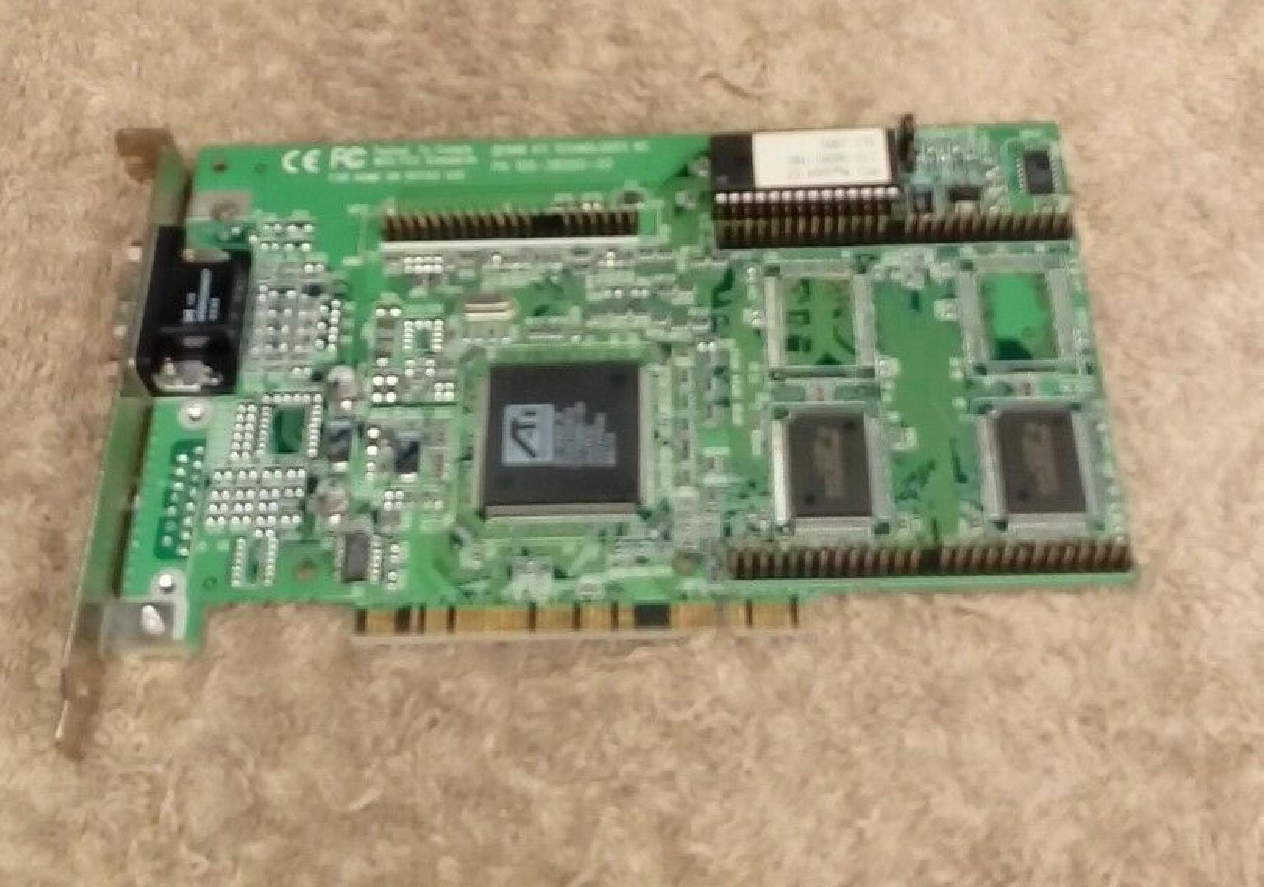 ATI 109-38200-00 MACH 64 GT WITH 2MB RAM 3D RAGE II PCI 315GT2CB12 CTTEBRIL-00 J644ENK A22QN9648 4MB II+ NON UPGRADABLE II+DVD RAGEII VIDEO CARD VGA OUTPUT