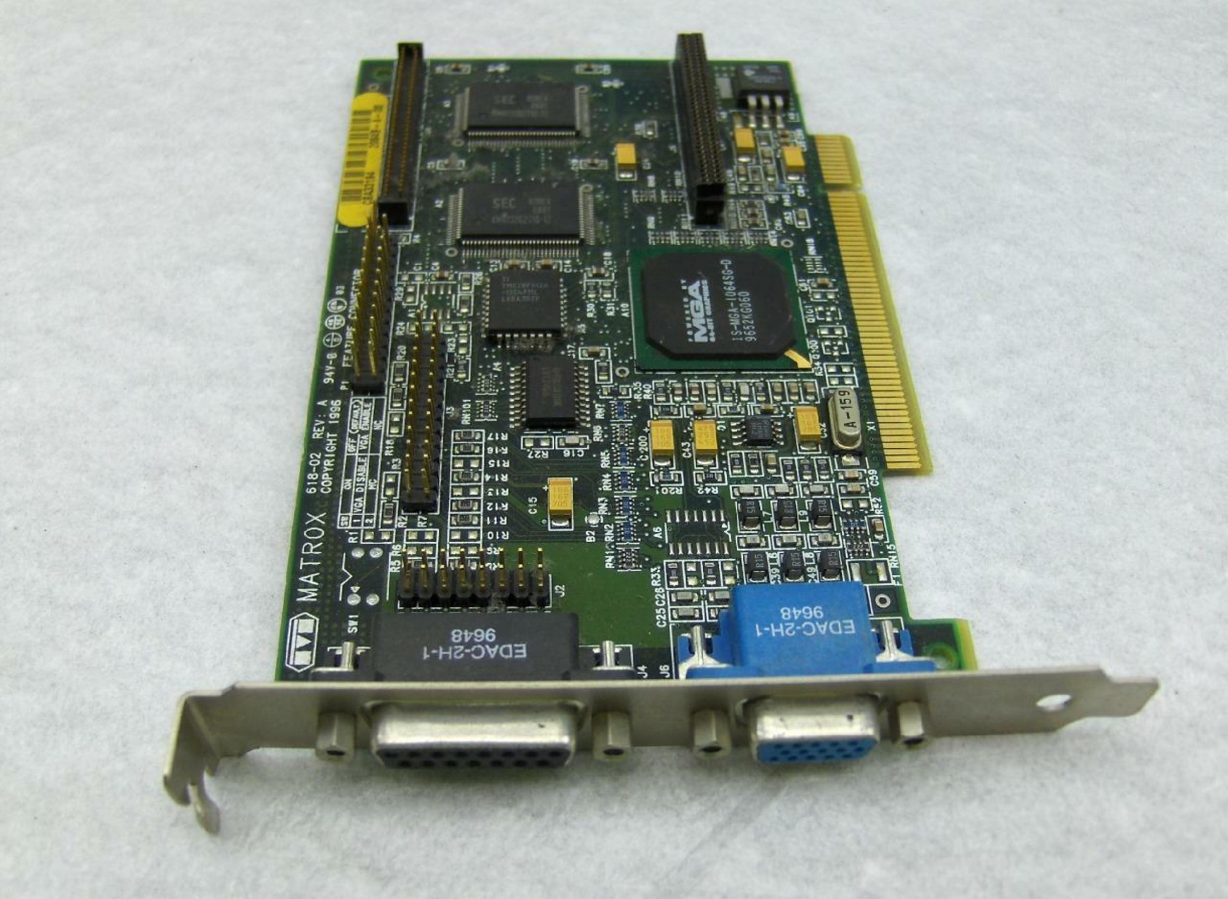 MATROX MGA-MYST/2/GAT MYSTIQUE 2MB PCI VIDEO CARD WITH VGA AND OUTPUTS