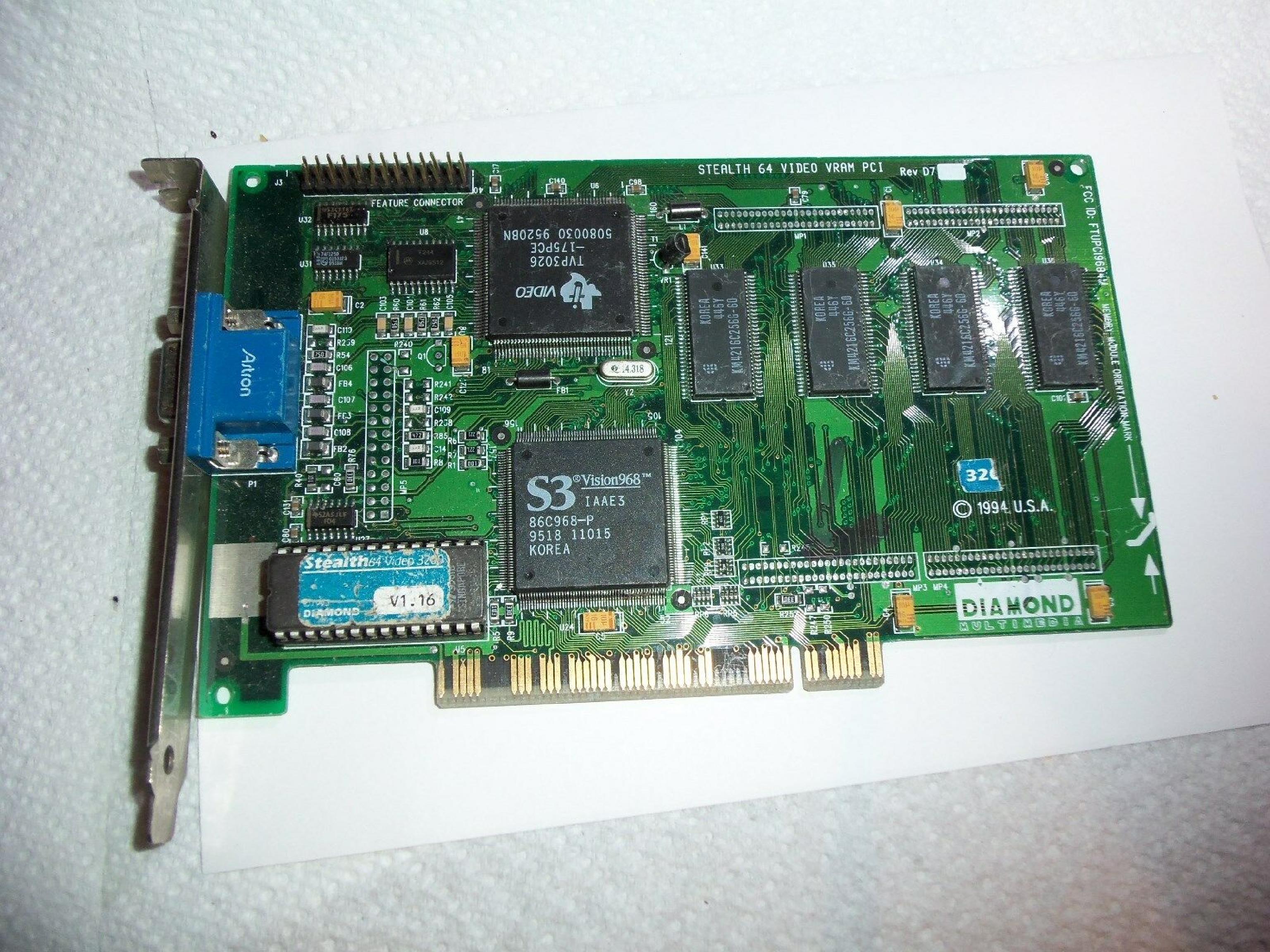 STB SYSTEMS INC 1X0-0491-303 NITRO 3D/GX EDO PCI VIDEO CARD S3 VIRGE/GX Q5C4BB 86C385 VGA 8MB WITH OUTPUT