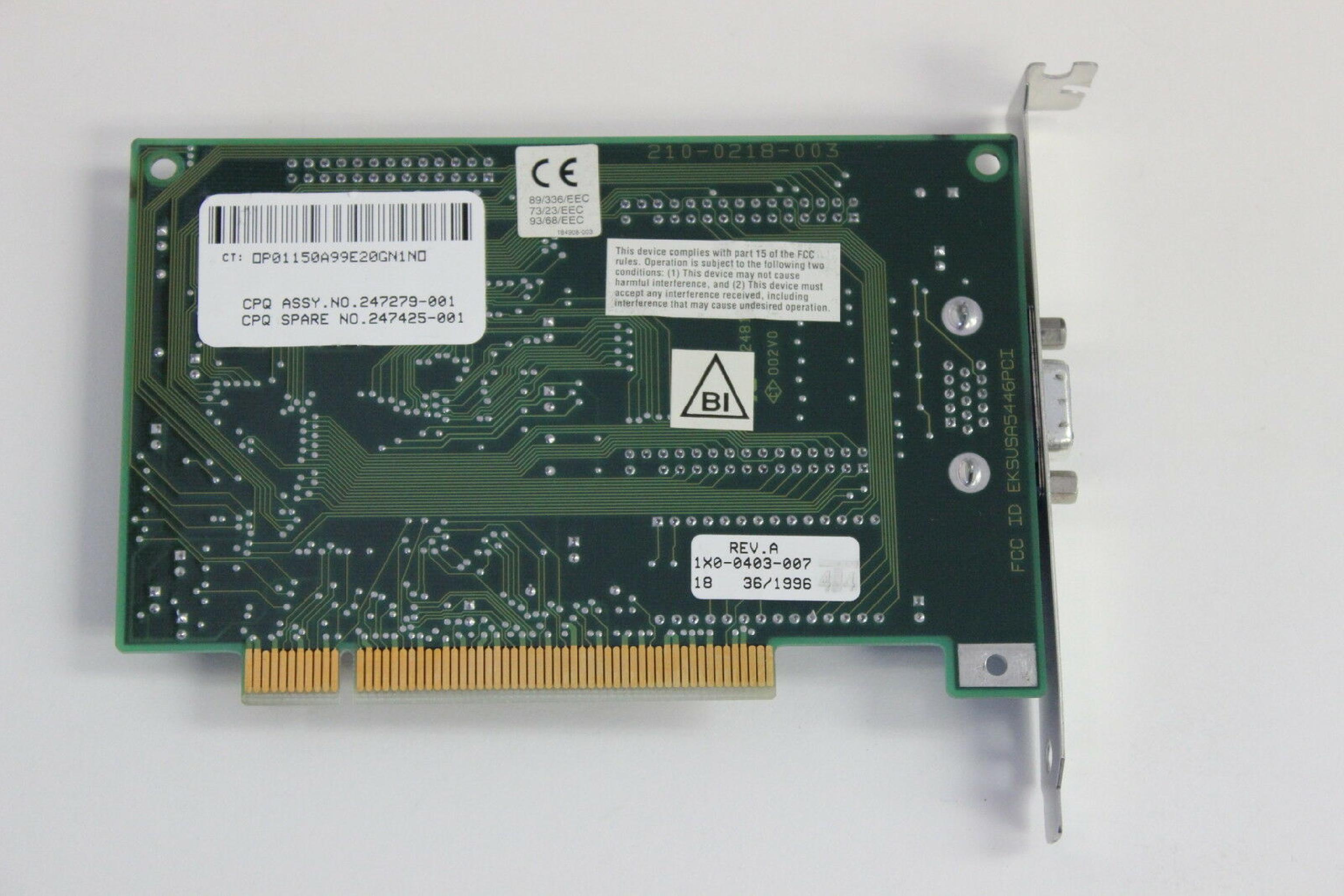 COMPAQ / HEWLETT PACKARD / HP 247425-001 PCI VIDEO CARD NITRO 64V OEM WITH VGA OUTPUT