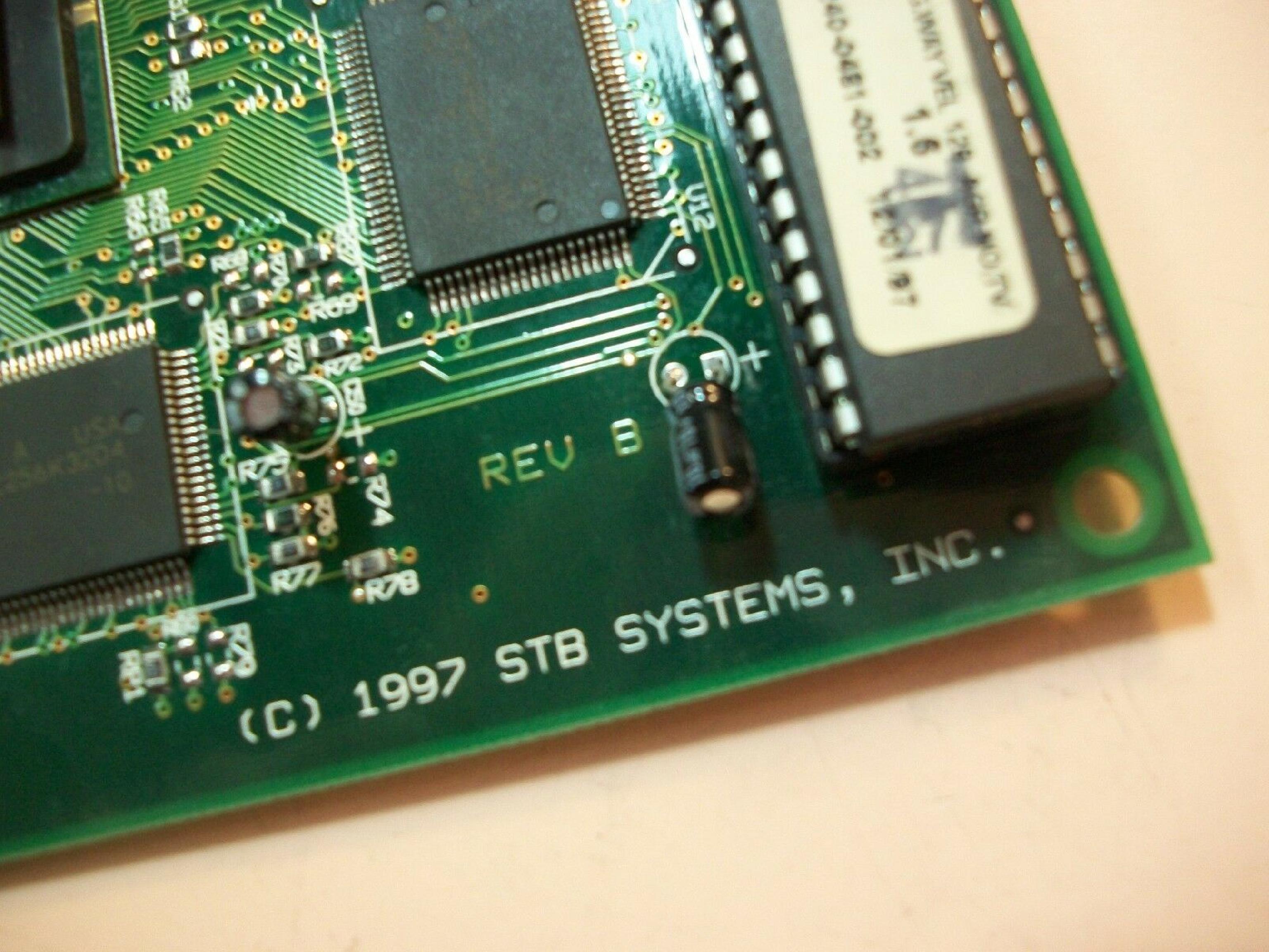 STB SYSTEMS INC 1X0-0554-305 AGP VIDEO CARD VELOCITY 128 AGP NO/TV