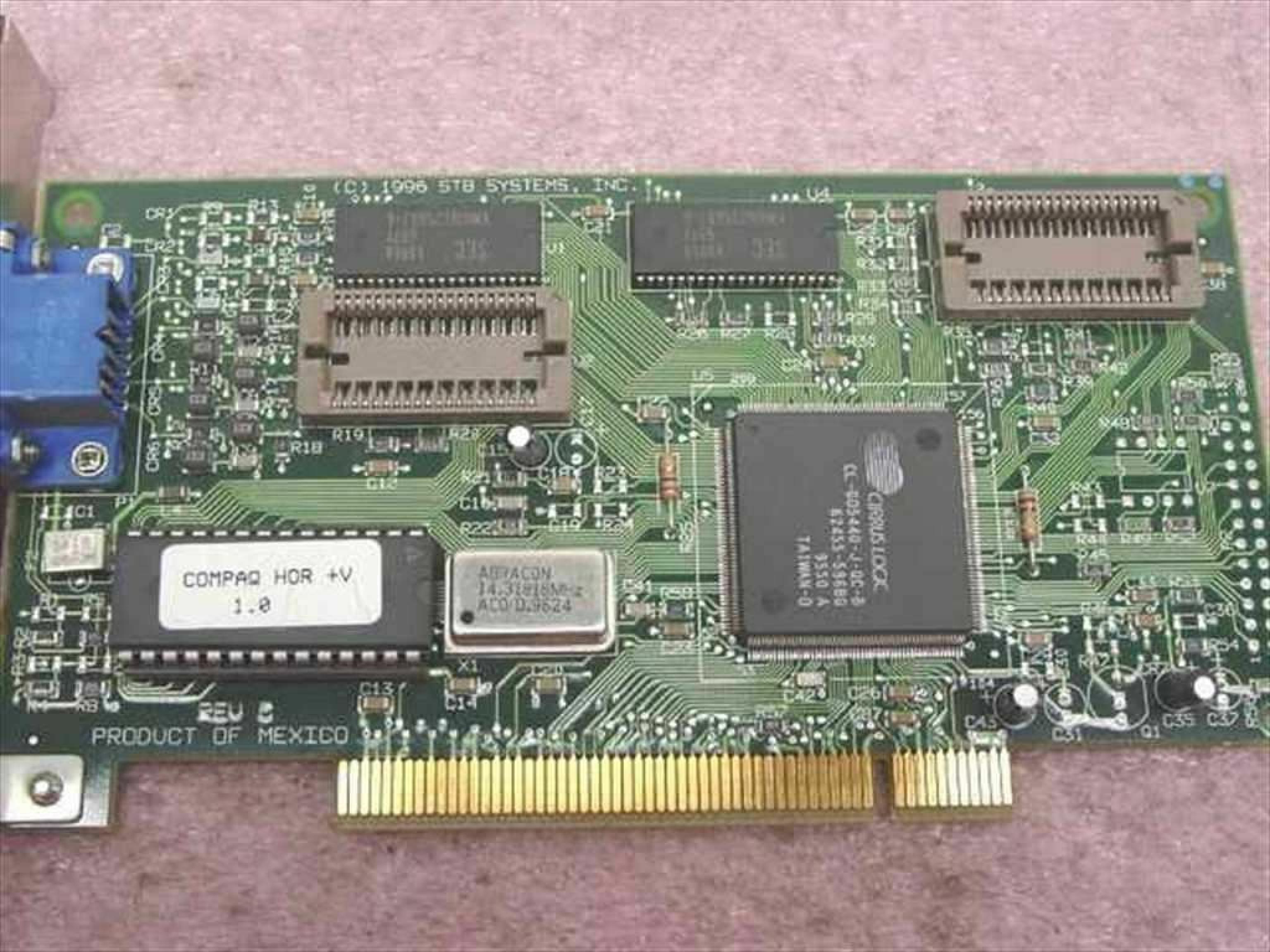 STB SYSTEMS INC 1X0-0443-002 PCI VGA CARD CIRRUS LOGIC CL-GD5440-J-QC-B PULLED FROM PROLIANT 800