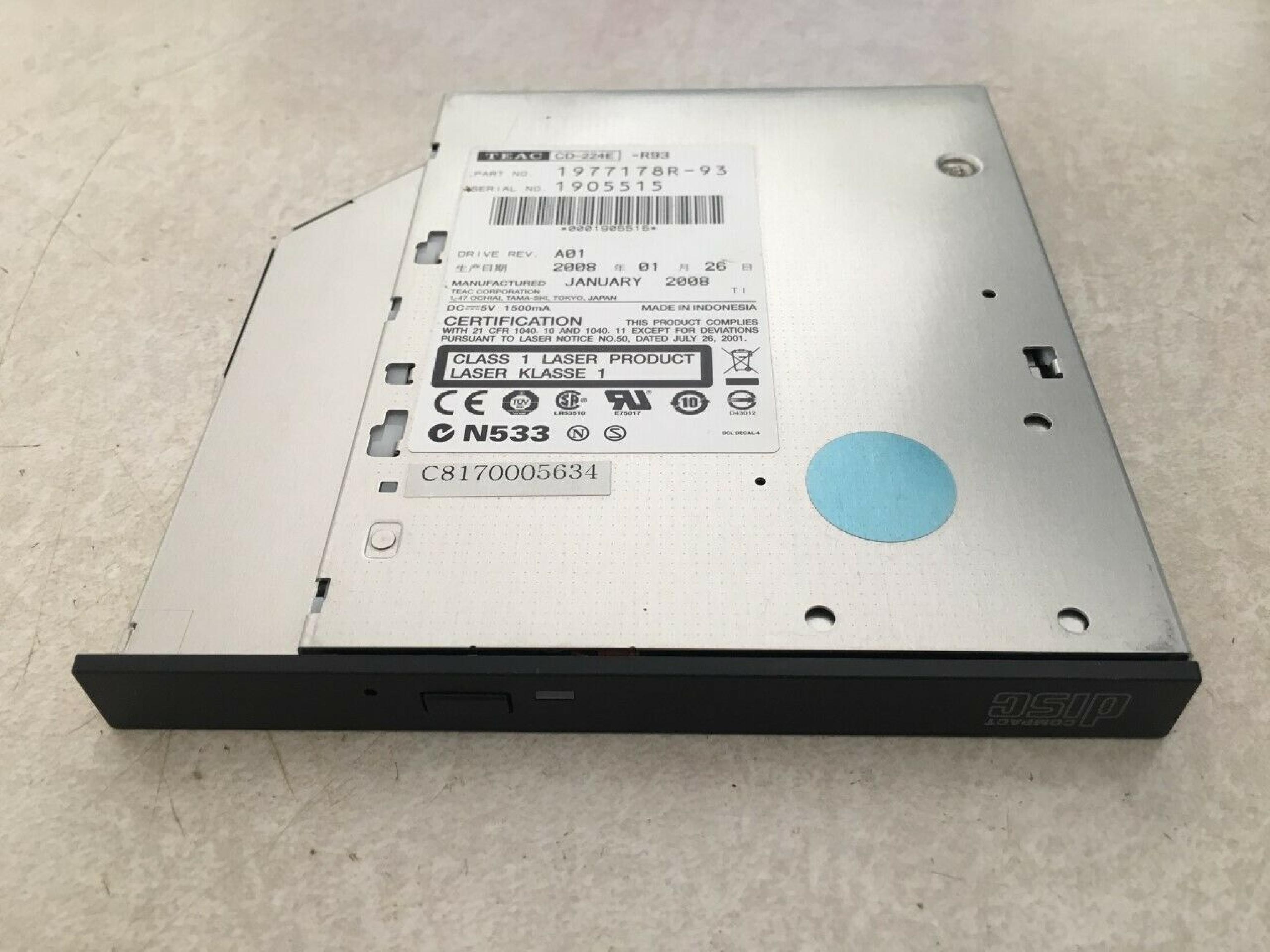 TOSHIBA / TEAC CD-224E 24X CDROM DRIVE INTERNAL OR MOUNT IN EXTERNAL CASE EIDE CD-ROM pour thinkpad IBM 27L3436 Teac CD-224E PowerEdge 1750 1850 24x Drive