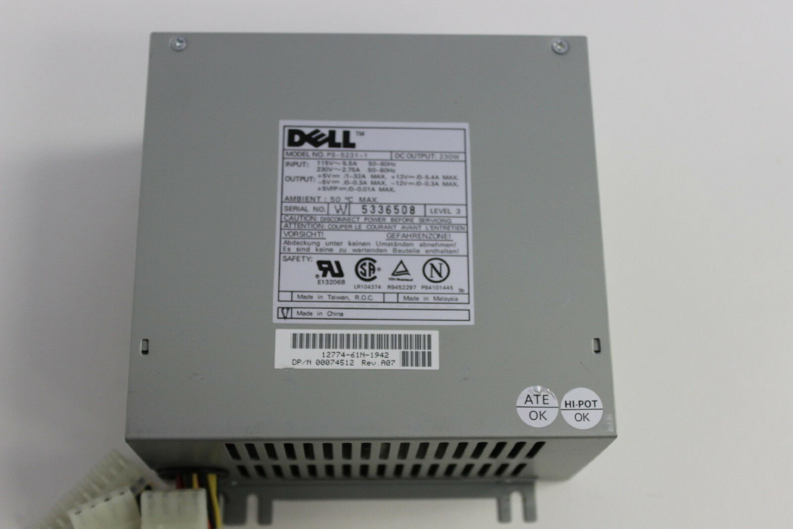 DELL PS-5231-1 POWER SUPPLY 230 WATT ATX 230W