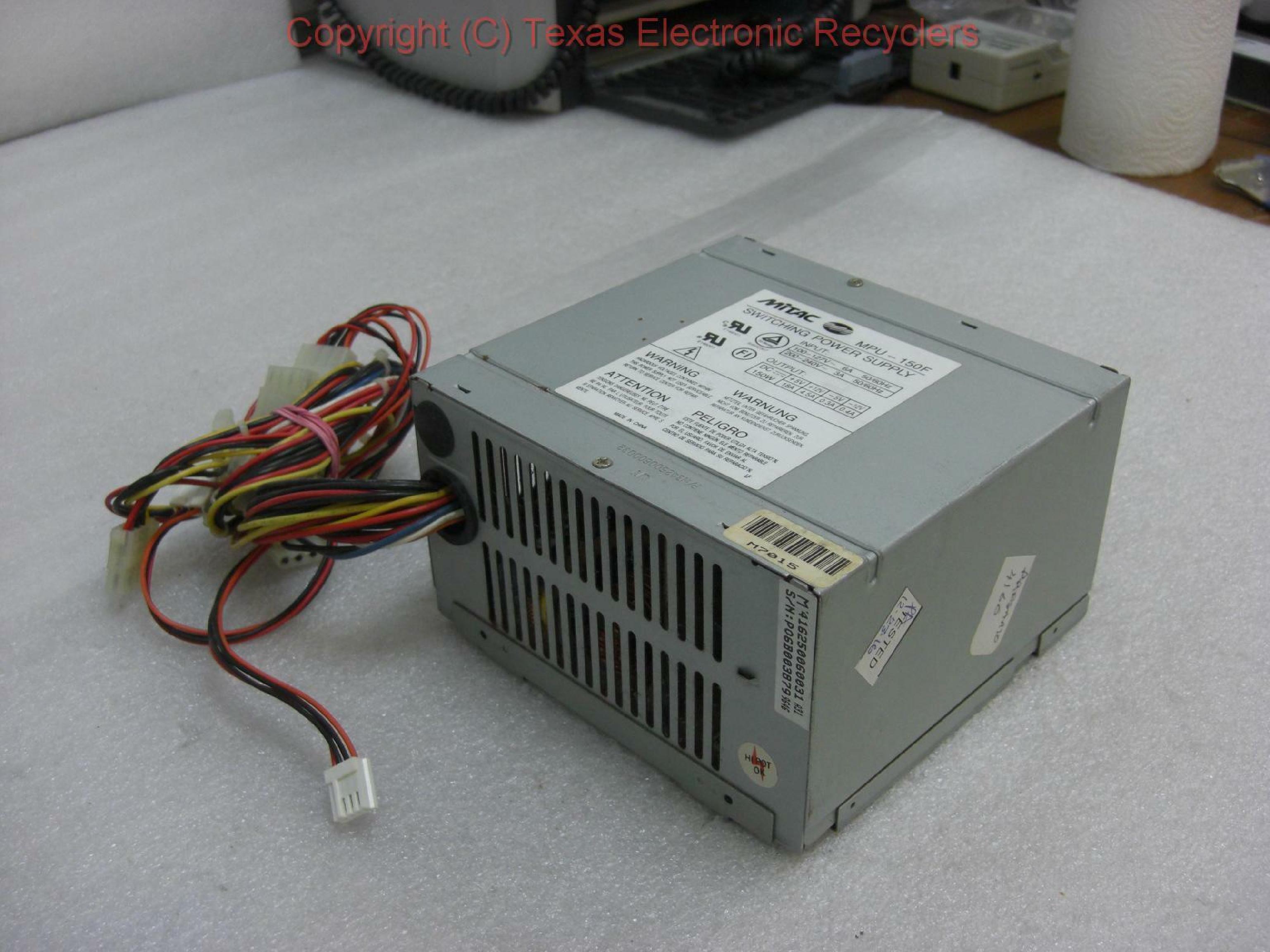 MITAC MPU-150F POWER SUPPLY NEEDS SWITCH/CABLE ONE DAY TO REPAIR