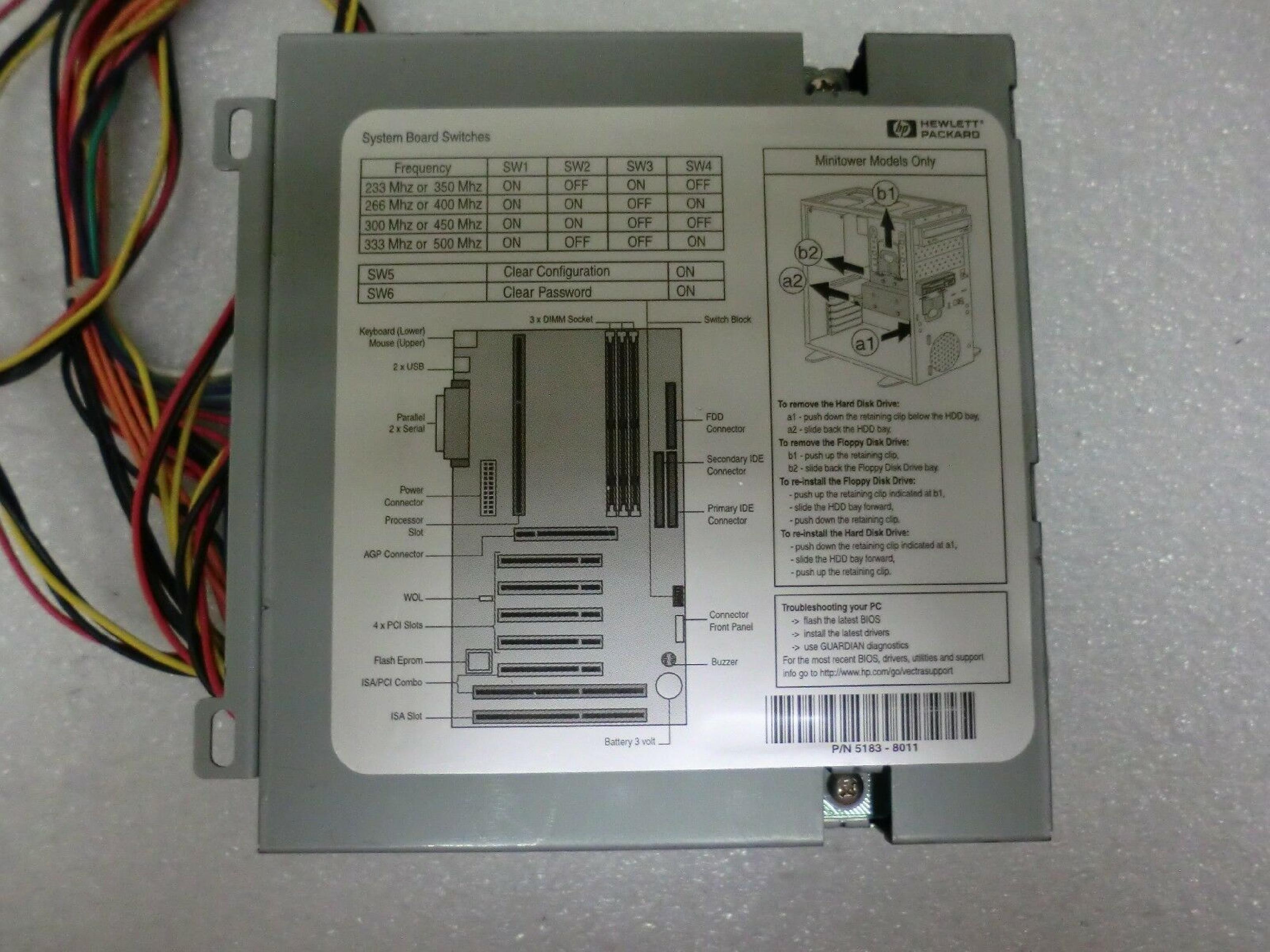 DELTA ELECTRONICS / HEWLETT PACKARD / HP / ASTEC 0950-3374 200W ATX POWER SUPPLY 120W