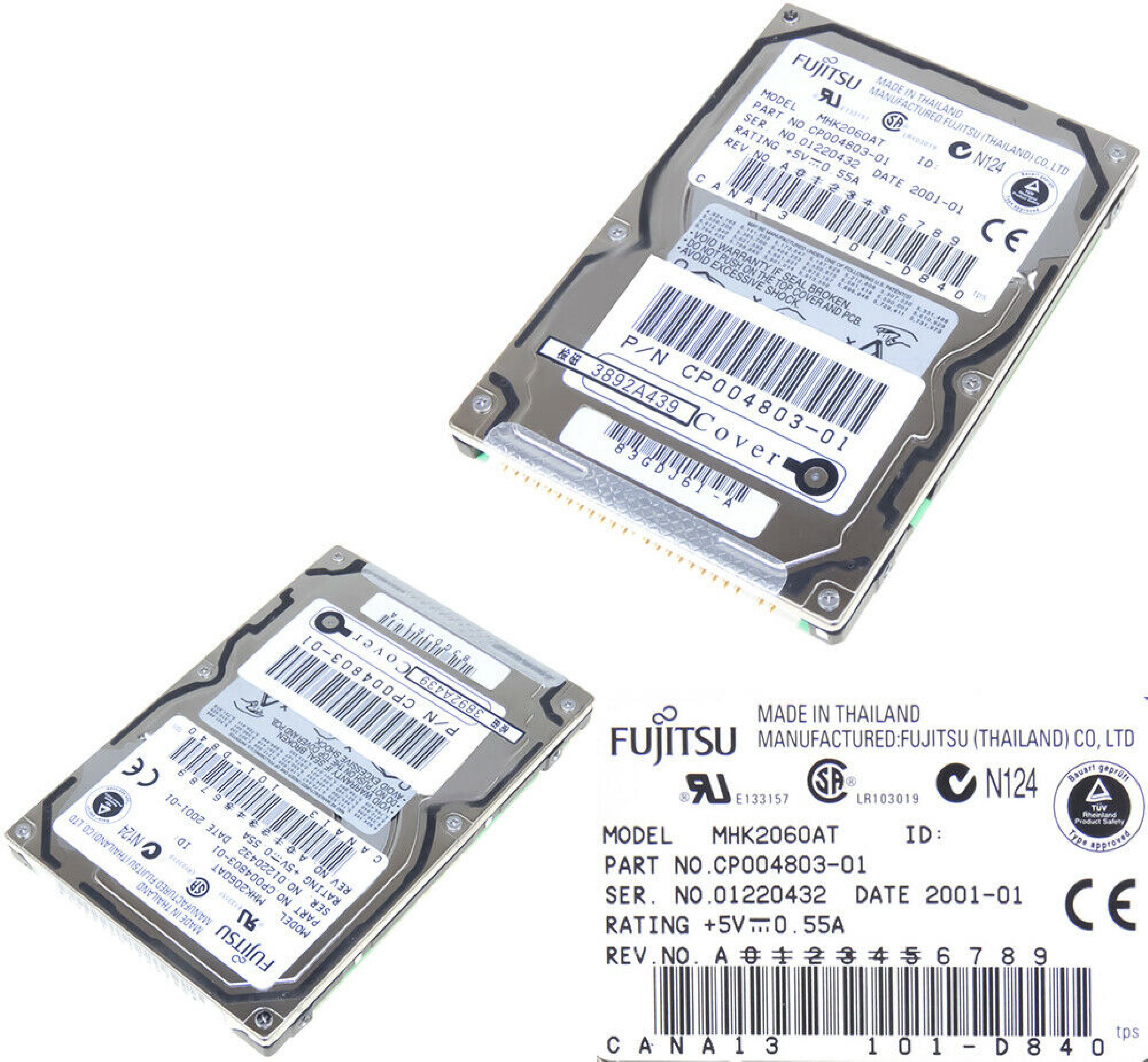 FUJITSU MHK2060AT CLONE 6GB 2.5INCH IDE DRIVE