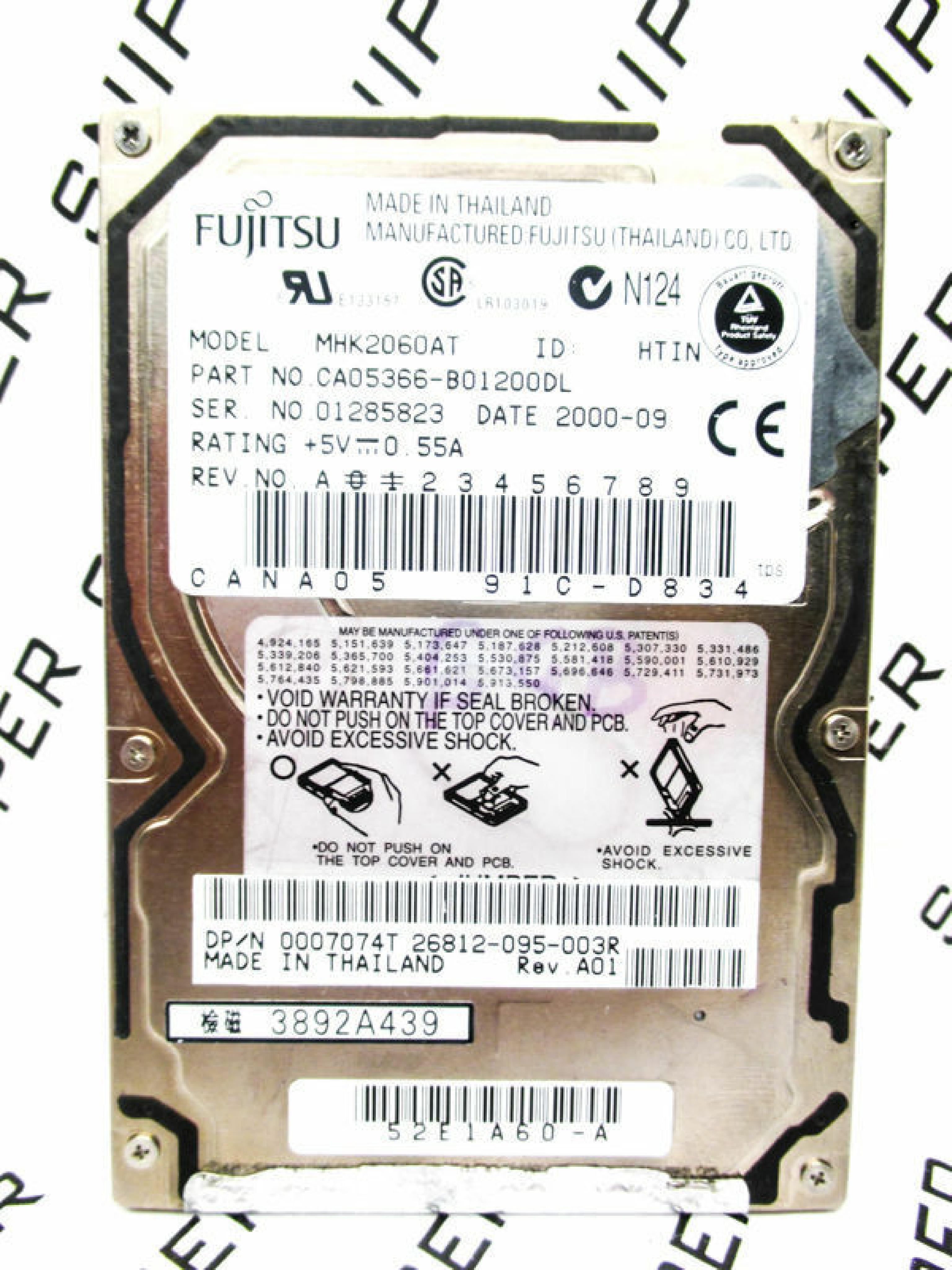 FUJITSU MHK2060AT CLONE 6GB 2.5INCH IDE DRIVE