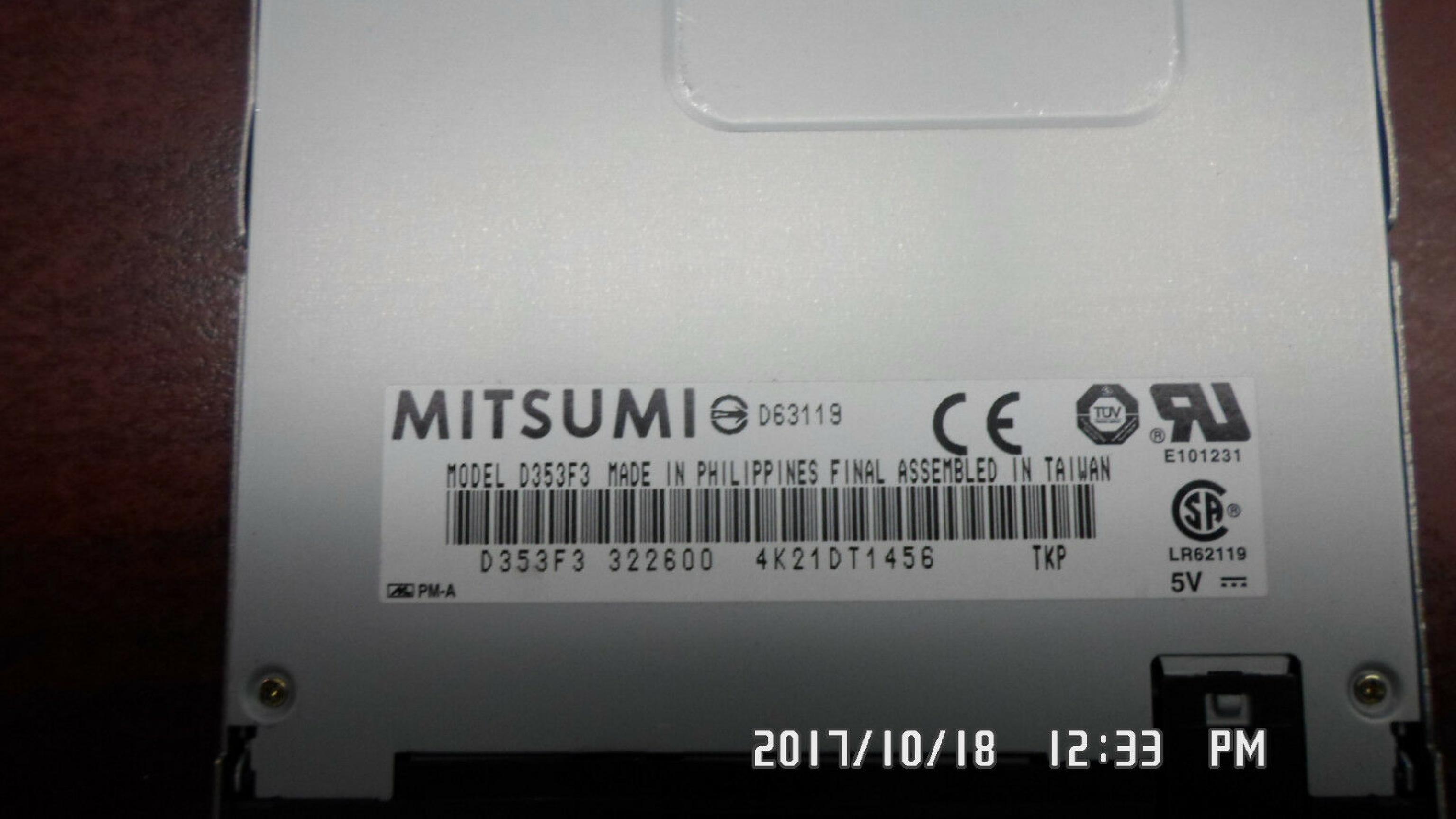 MITSUMI D353F3 FLOPY PULLED FROM SATELLITE 1675CDS 1.44MB FLOPPY DRIVE