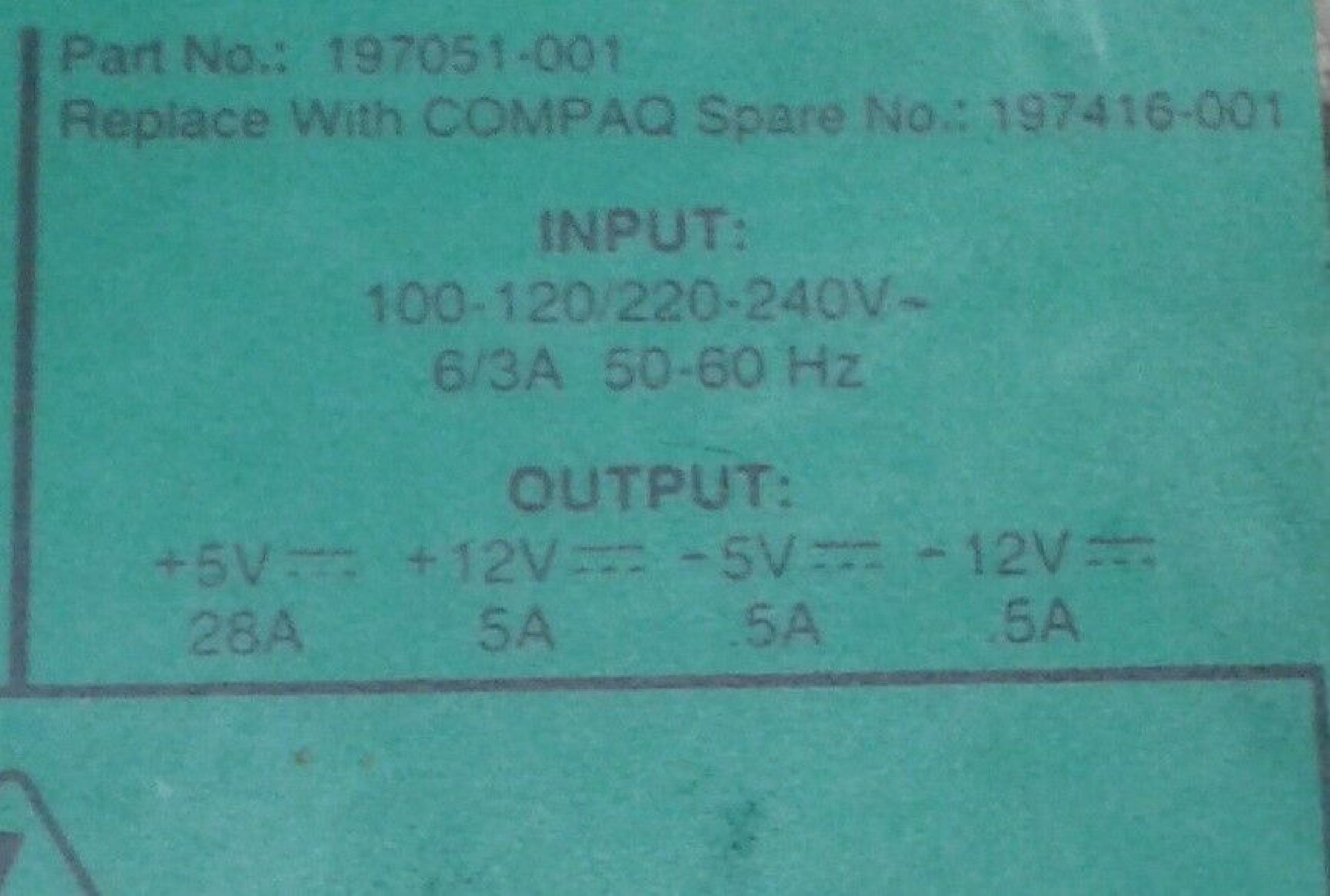 COMPAQ / HEWLETT PACKARD / HP 197416-001 POWER SUPPLY