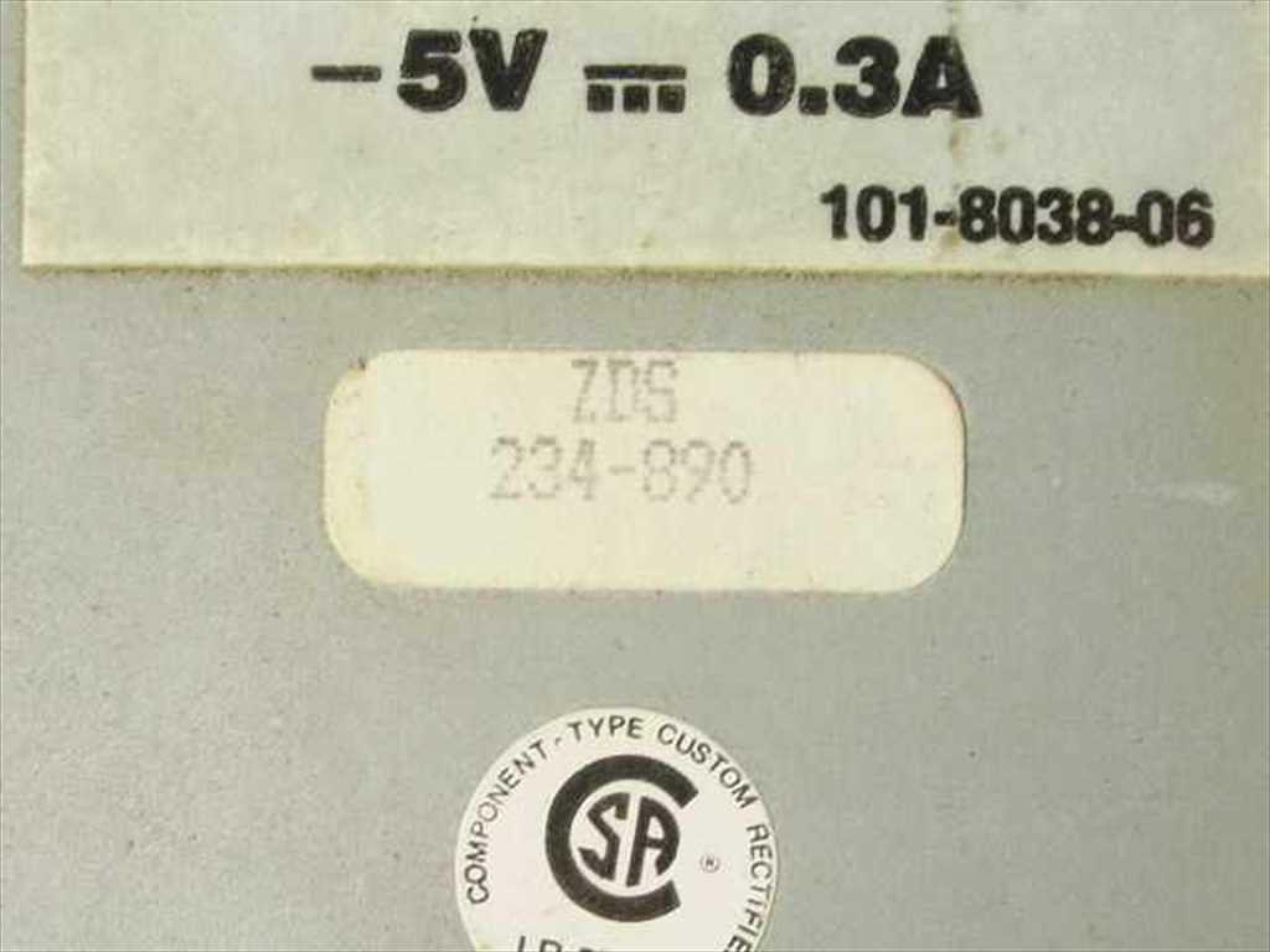 ZENITH DATA SYSTEMS 234-890 POWER SUPPLY