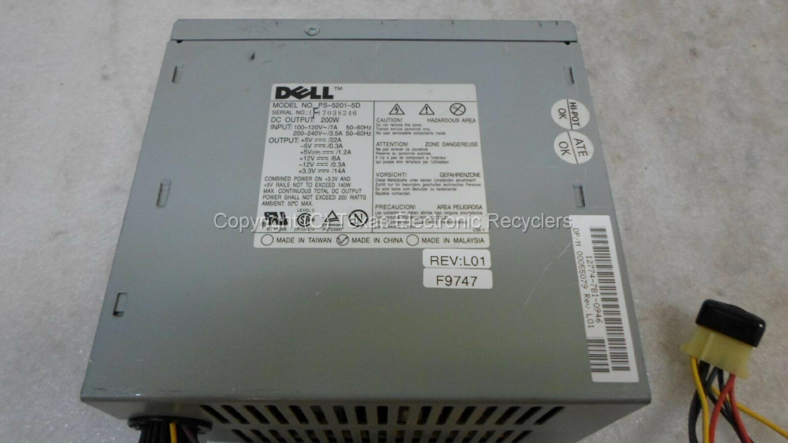 DELL 55079 200W ATX POWER SUPPLY 230W