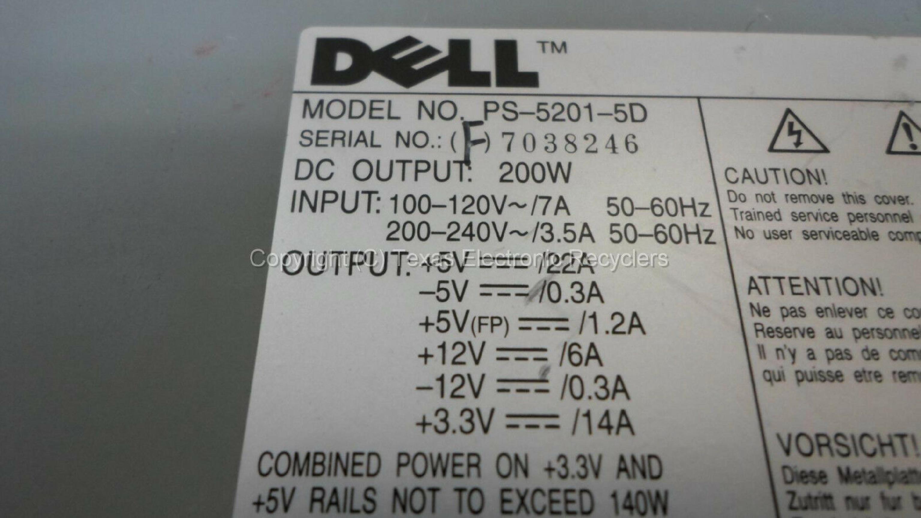 DELL 55079 200W ATX POWER SUPPLY 230W