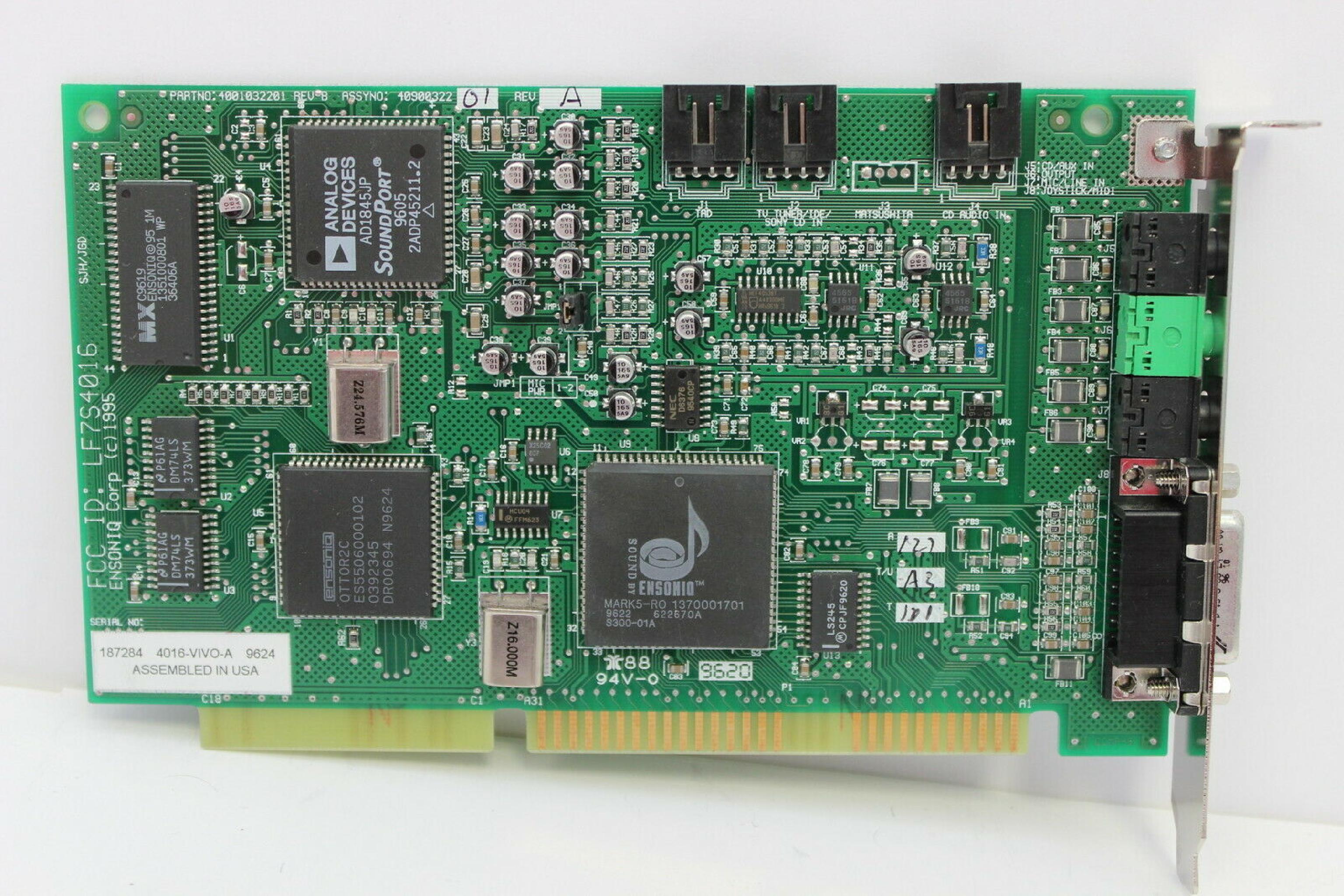 ENSONIQ 4001032201 SOUND CARD 16 BIT ISA