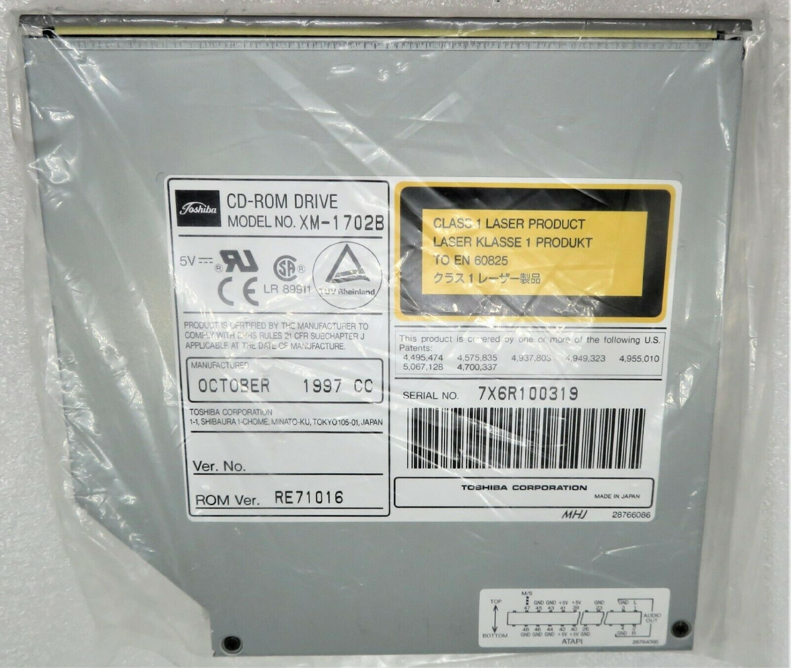 TOSHIBA / IBM XM-1702B 24X IDE CD-ROM DRIVE CDROM 2645-51U THINKPAD 600 FROM