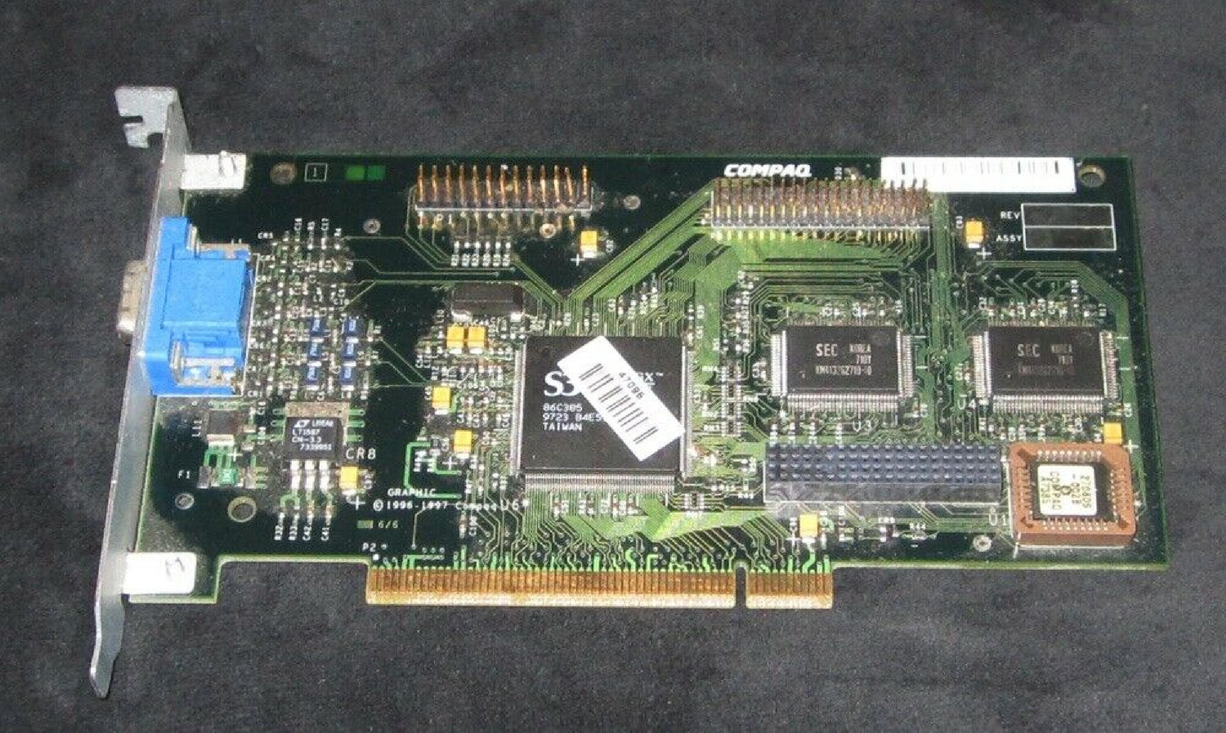 COMPAQ / HEWLETT PACKARD / HP 296684-001 2MB PCI VIDEO CARD WITH VGA OUTPUT S3 VIRGE/GX 86C385