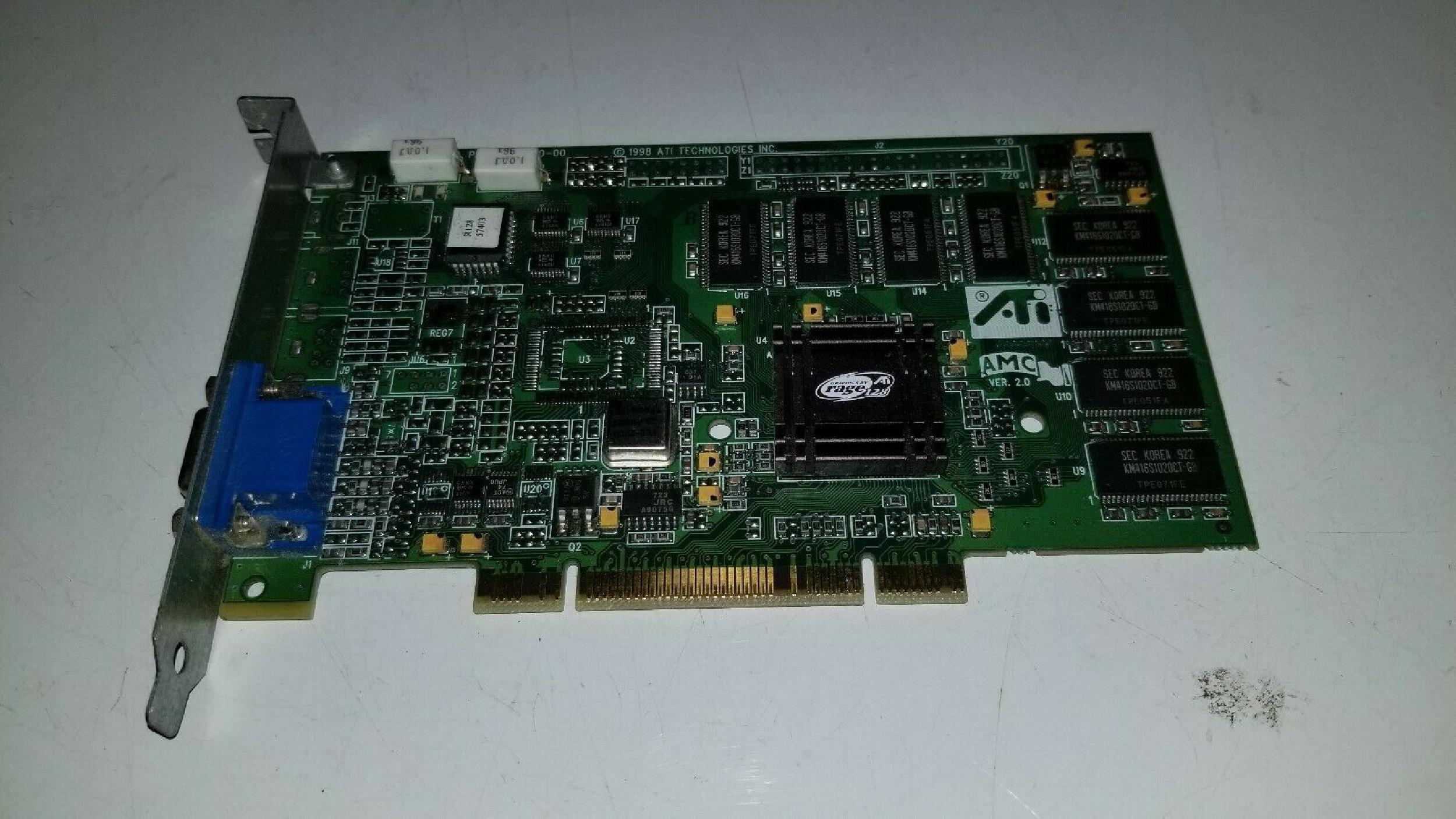 ATI 109-57400-00 16MB AGP VIDEO CARD WITH VGA OUTPUT RAGE 128 PCI PRO PORT