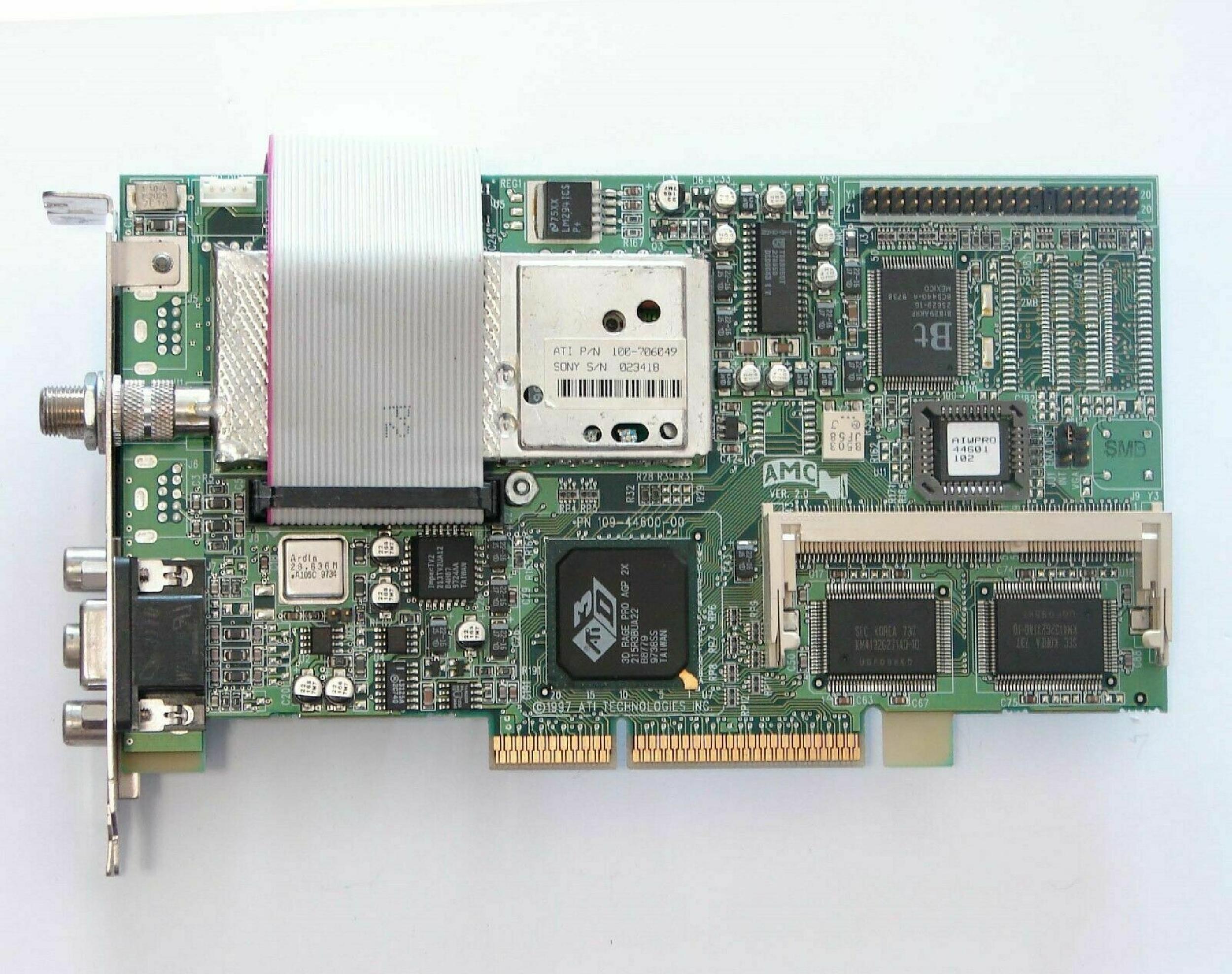 ATI 109-44600-00 TV CAPTURE CARD 8MB AGP VIDEO CARD WITH VGA OUTPUT