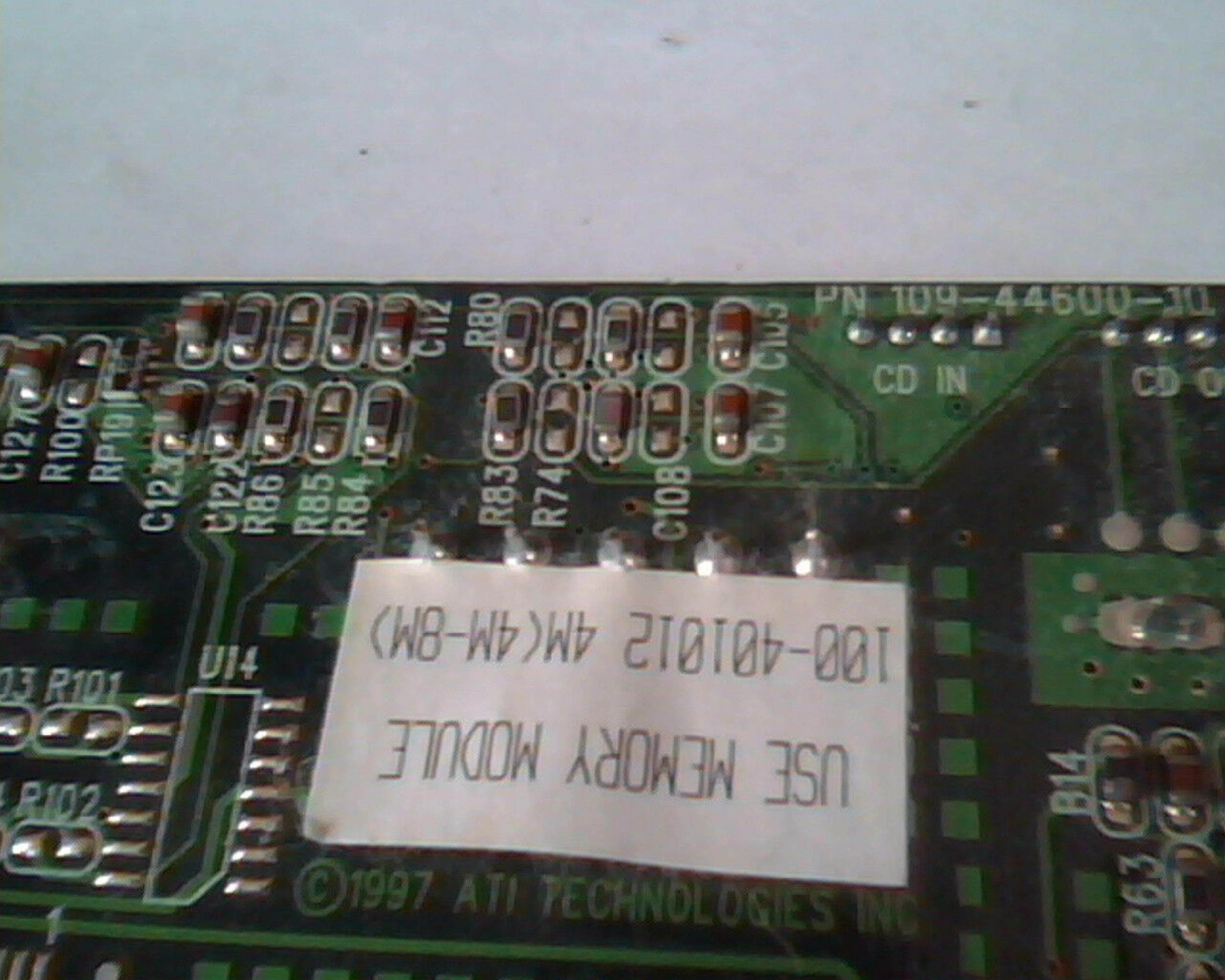 ATI 100-401012 TV CAPTURE CARD 8MB AGP VIDEO CARD WITH VGA OUTPUT