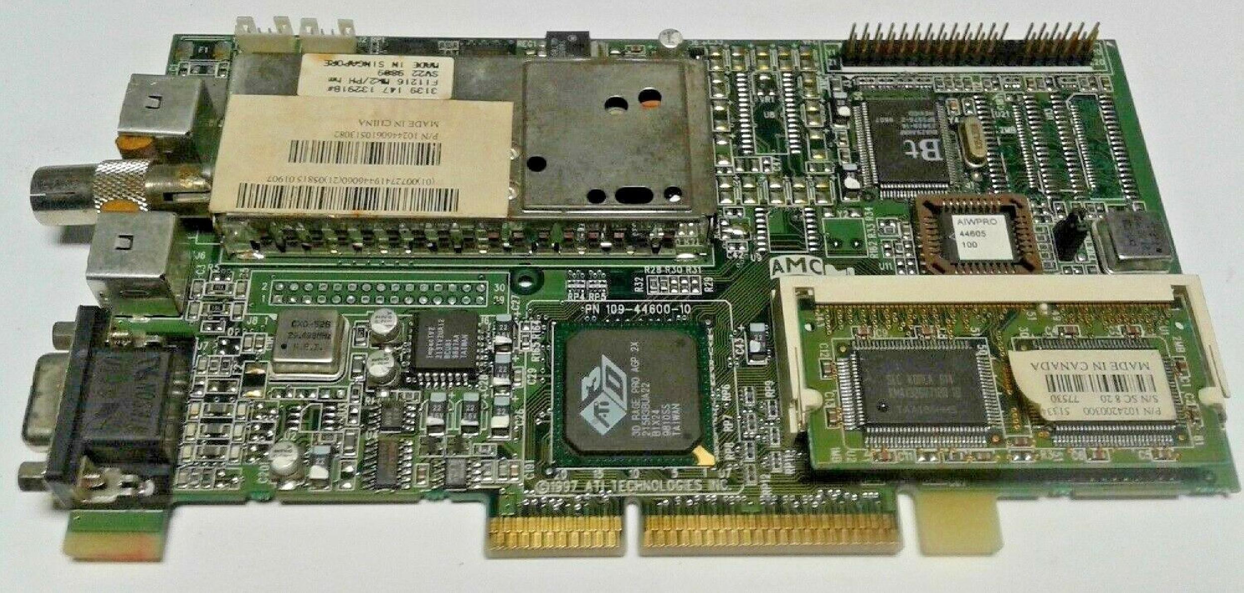 ATI 100-401012 TV CAPTURE CARD 8MB AGP VIDEO CARD WITH VGA OUTPUT