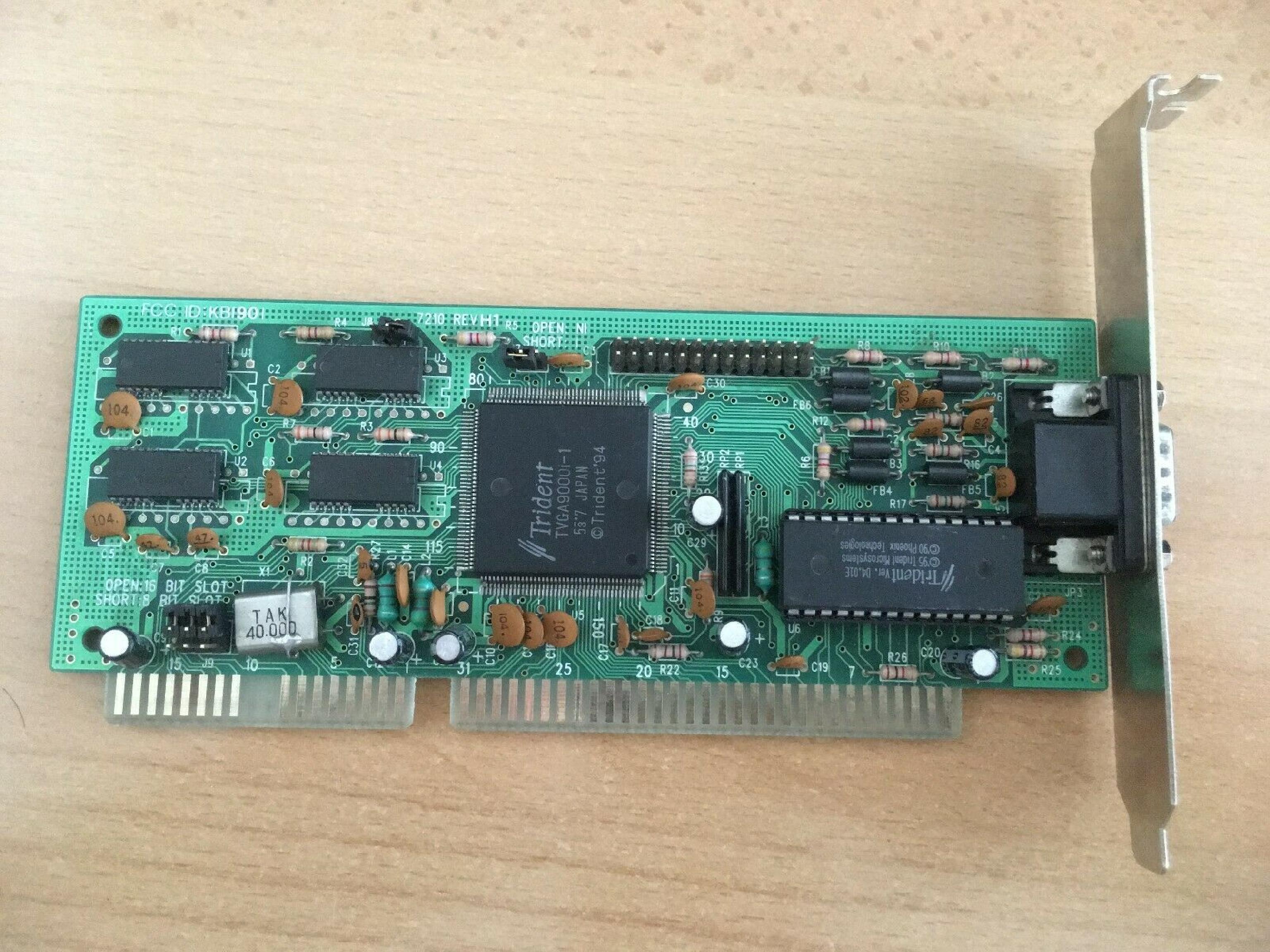 TRIDENT MICROSYSTEMS TVGA9000I ISA VIDEO CARD