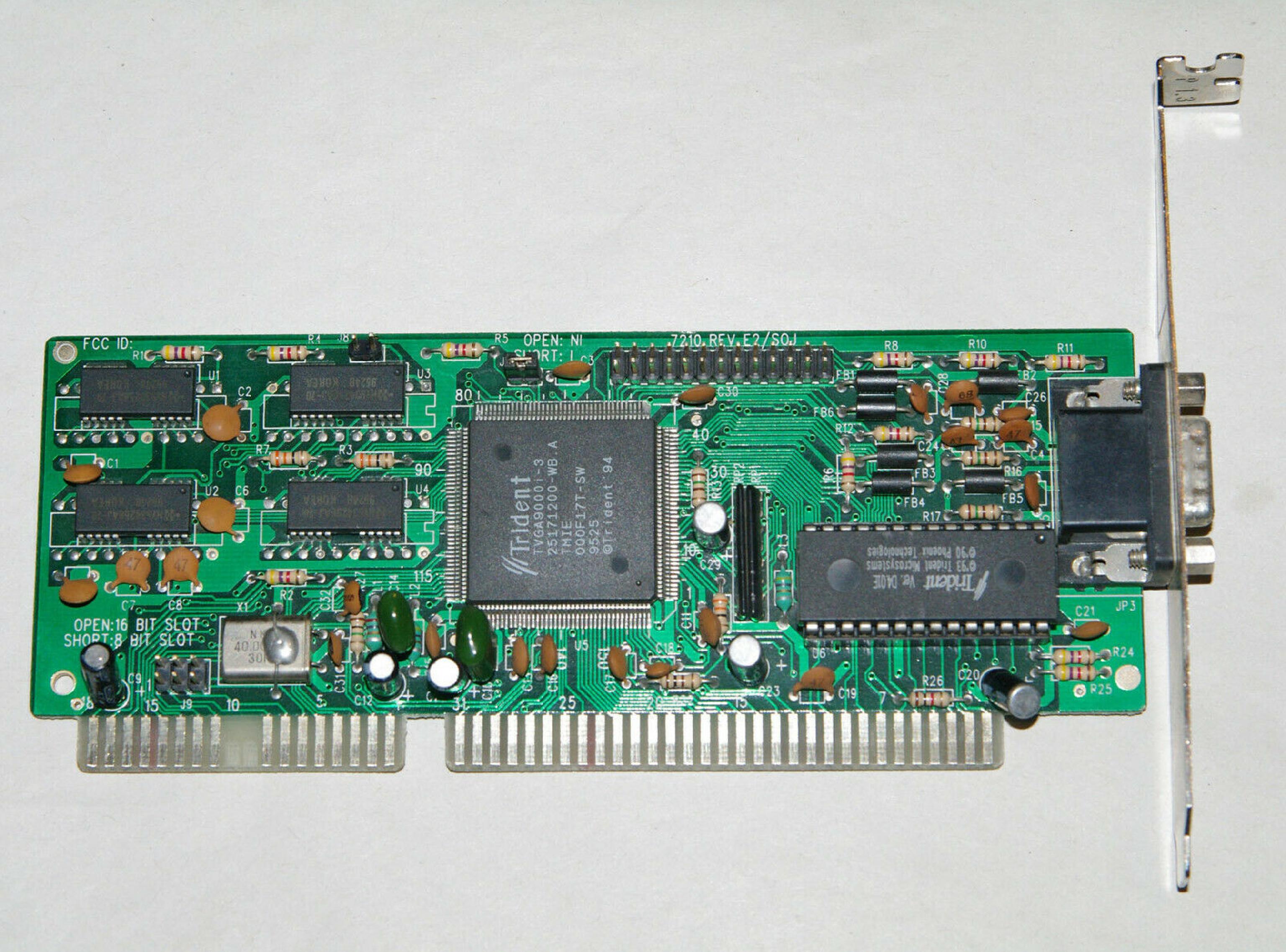 TRIDENT MICROSYSTEMS TVGA9000I ISA VIDEO CARD