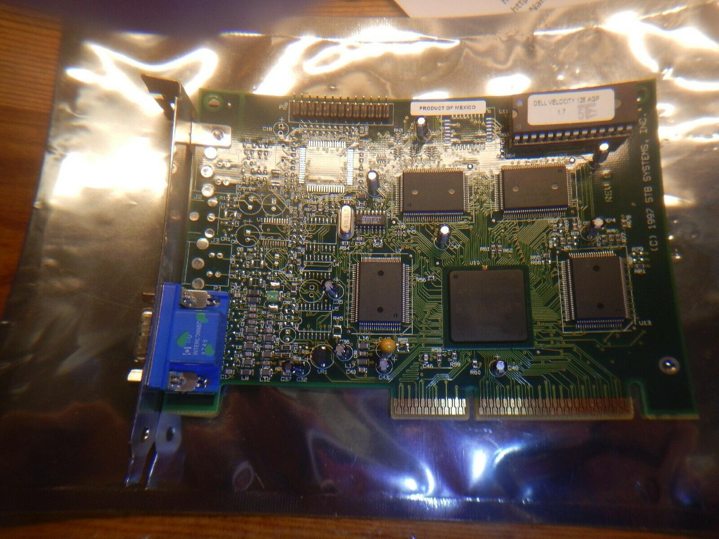 STB SYSTEMS INC 90727 4MB AGP VIDEO CARD WITH VGA OUTPUT VELOCITY 128 NO/TV