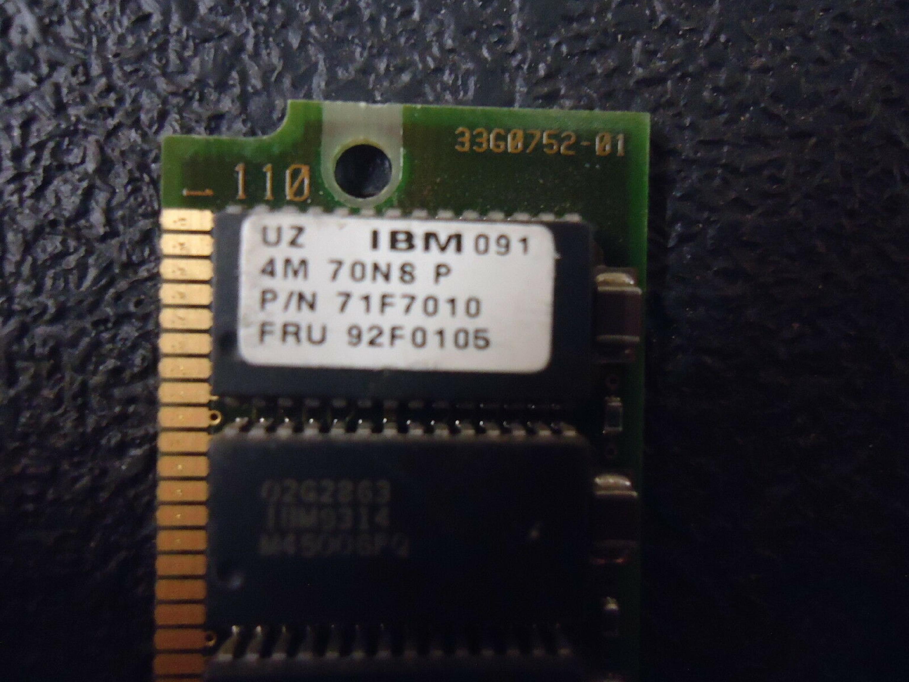 IBM 92F0105 72 PIN SIMM 12 CHIP PS/2 4MB 70NS 72PIN