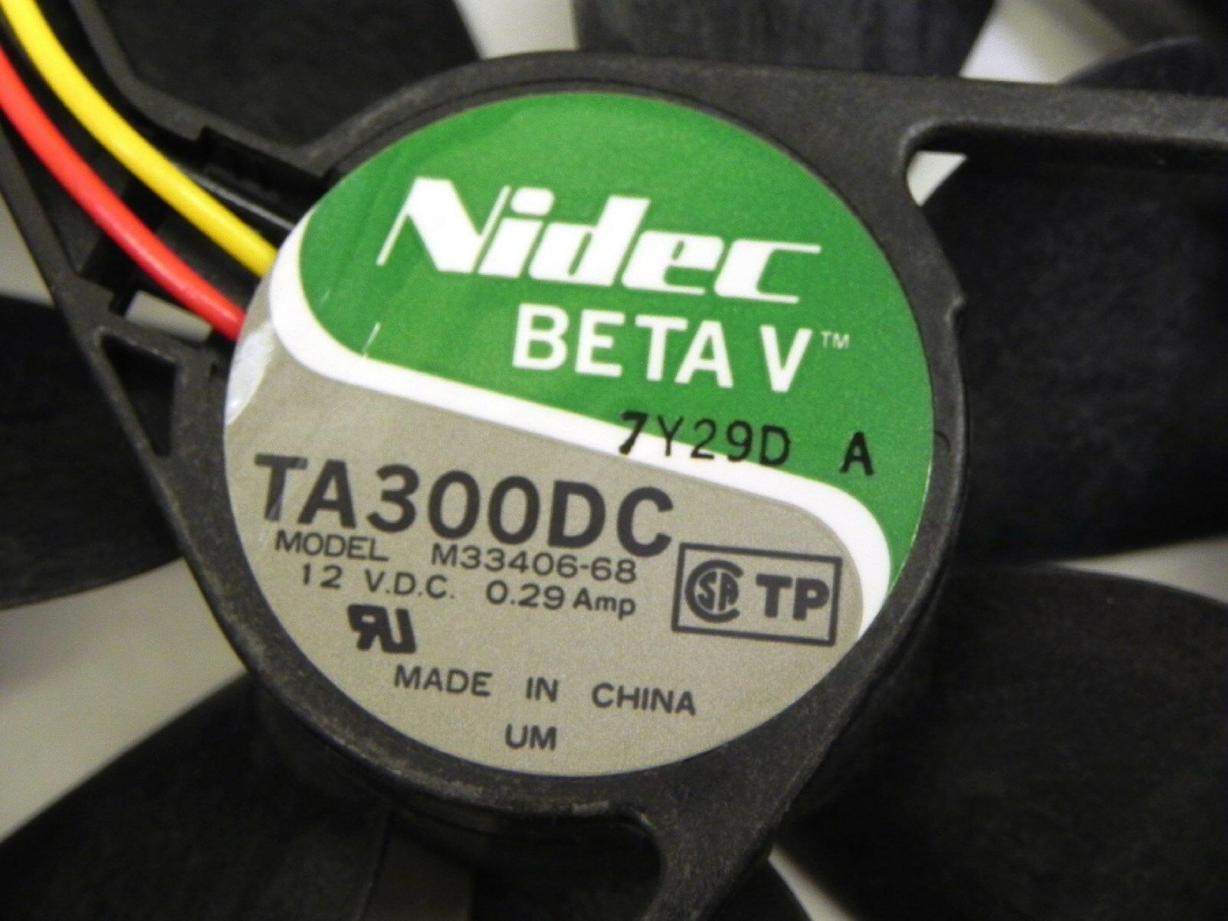 NIDEC M33406-68 80MM X 25MM TUBE AXIAL COOLING FAN 12V DC 3 1/8INCH BY 1INCH , 10INCH CABLE WIRE WITH COMPAQ 5 PIN CONNECTOR