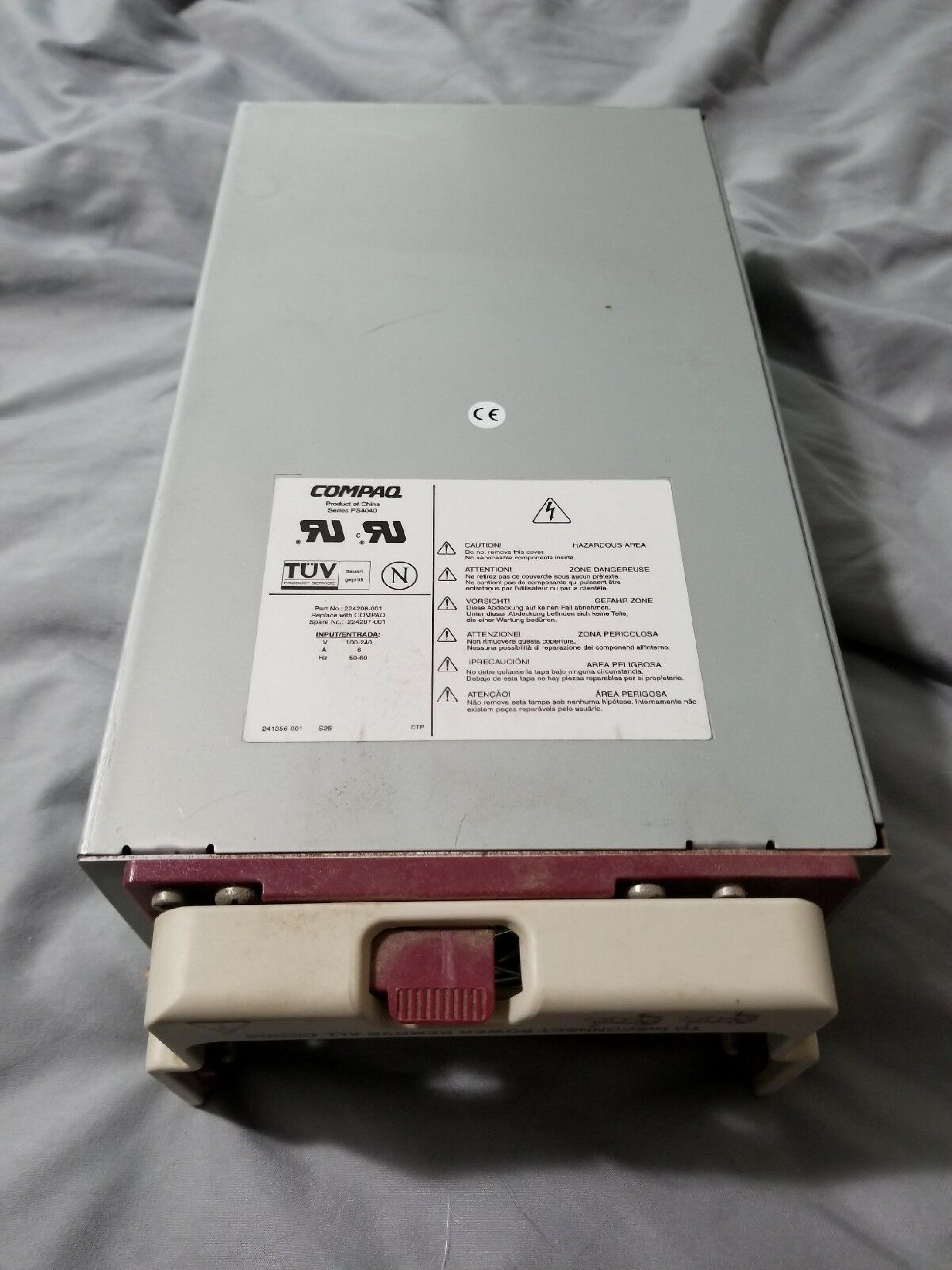 COMPAQ / HEWLETT PACKARD / HP PS4040 350W POWER SUPPLY HOT SWAP