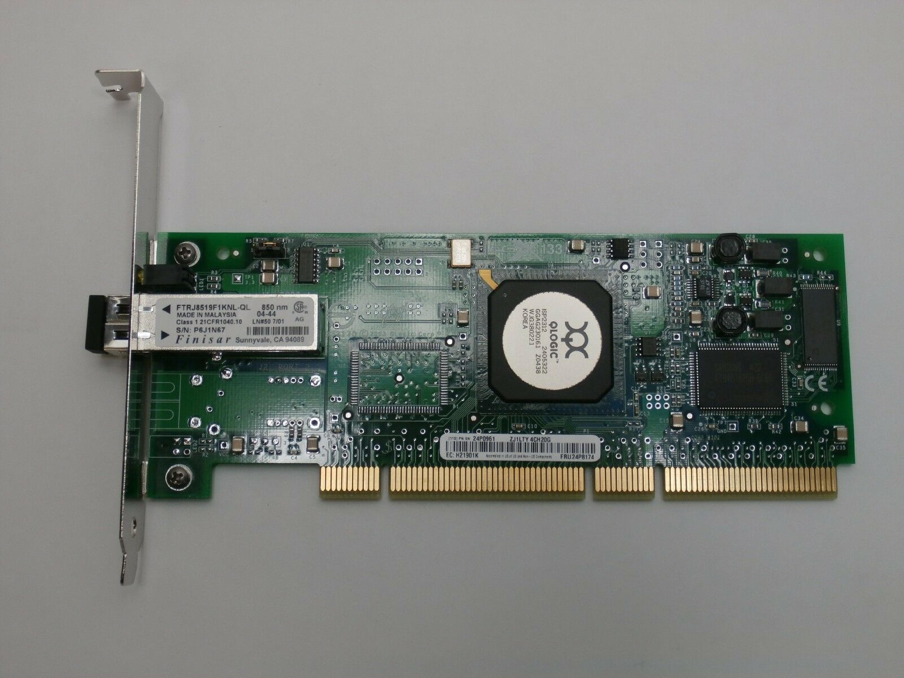 QLOGIC 24P8174 TOTALSTORAGE 2GB SINGLE PORT FC 133 HOST AD PCI-X FIBRE CARD