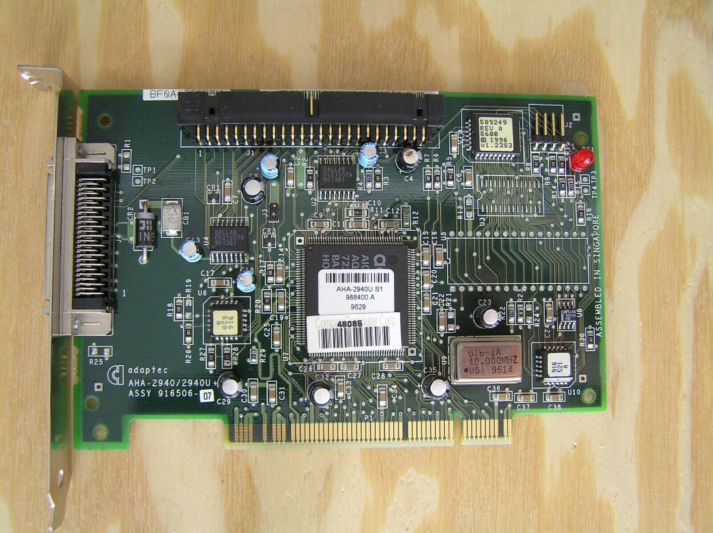 ADAPTEC AHA-2940/2940U PCI SCSI CONTROLLER BUSMASTERING