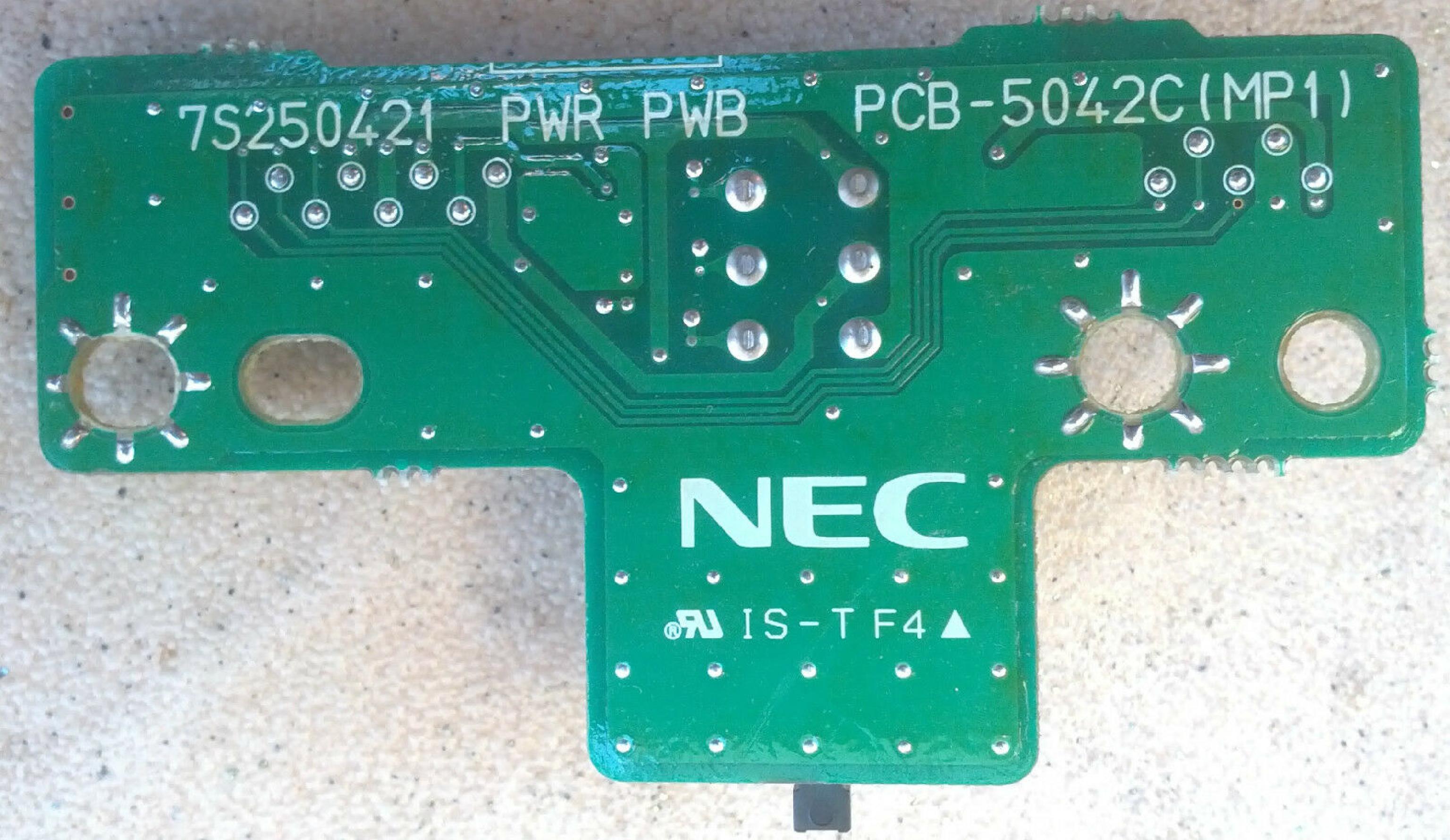 NEC PCB-5042C POWER BUTTON BOARD FOR PX-42VM5HA 42 INCH PLASMA MONITOR