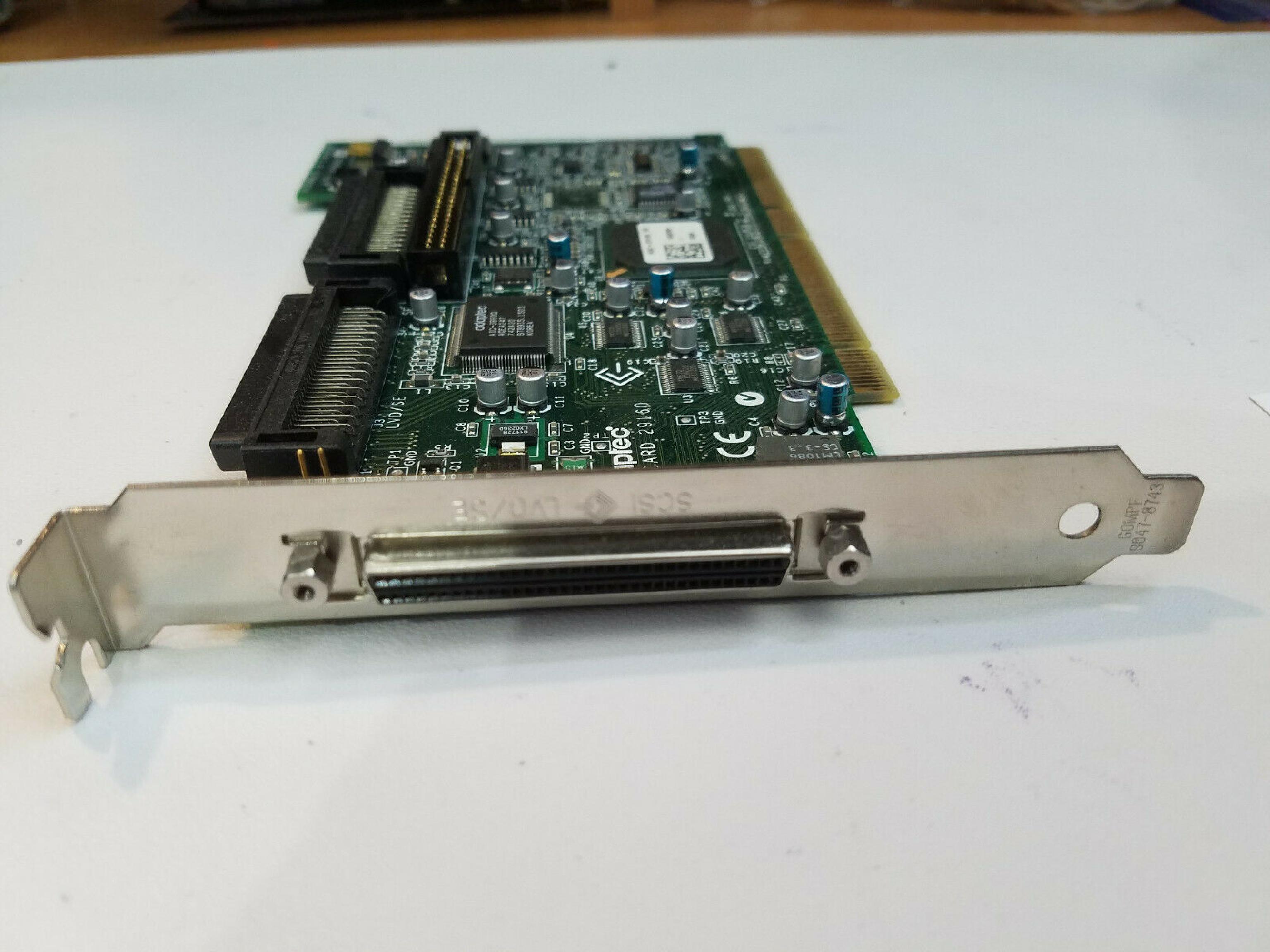 ADAPTEC 1809606-04 PCI SCSI WITH EXTERNAL 68PIN LVD SE, INTERNAL SE 50 PIN IDC