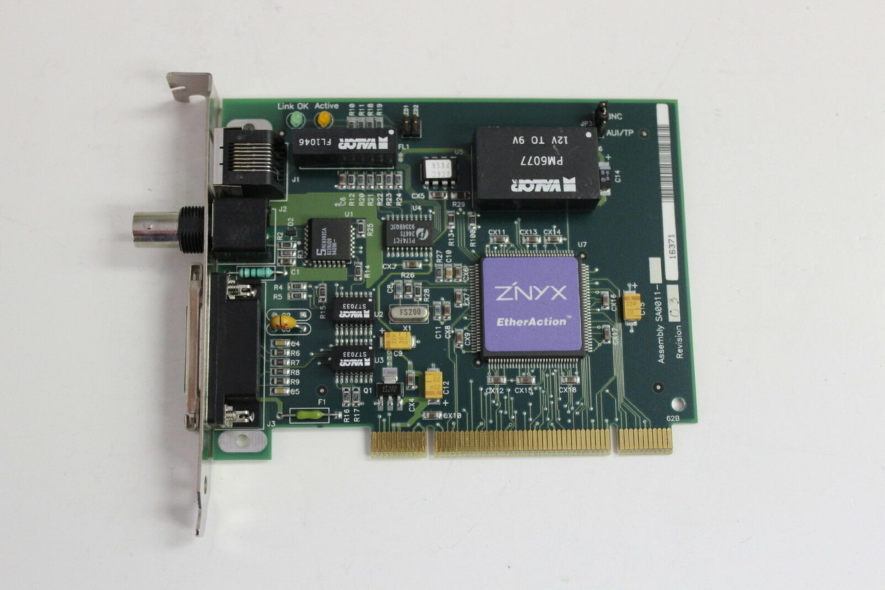 ZNYX SA0011 ETHERACTION NETWORK CARD PCI BNC/UTP/15PIN