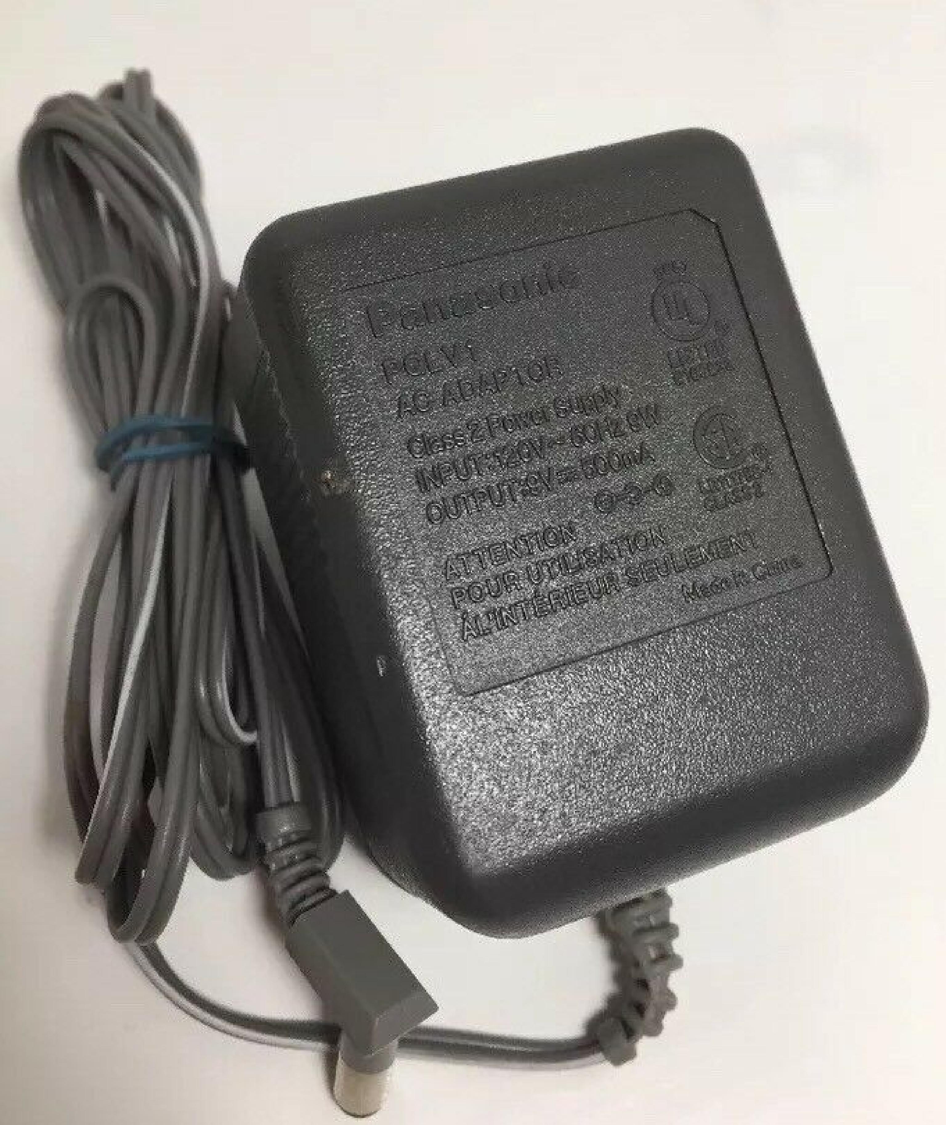 PANASONIC PQLV1 9V DC 500MA AC ADAPTER WITH BARREL CONNECTOR CUT WIRE